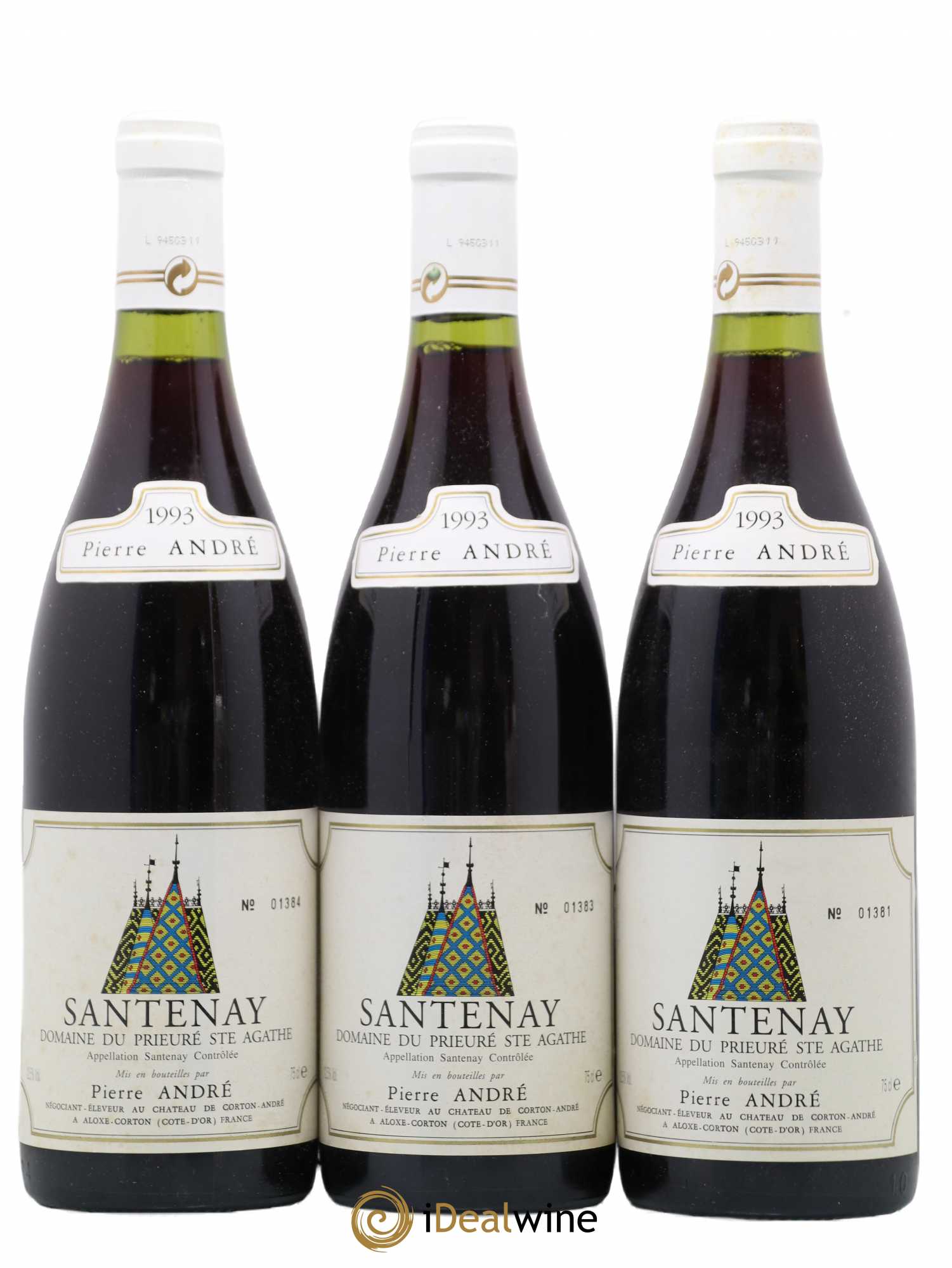 Santenay Prieuré sainte Agathe Domaine Pierre André 1993 - Posten von 3 Flaschen - 0
