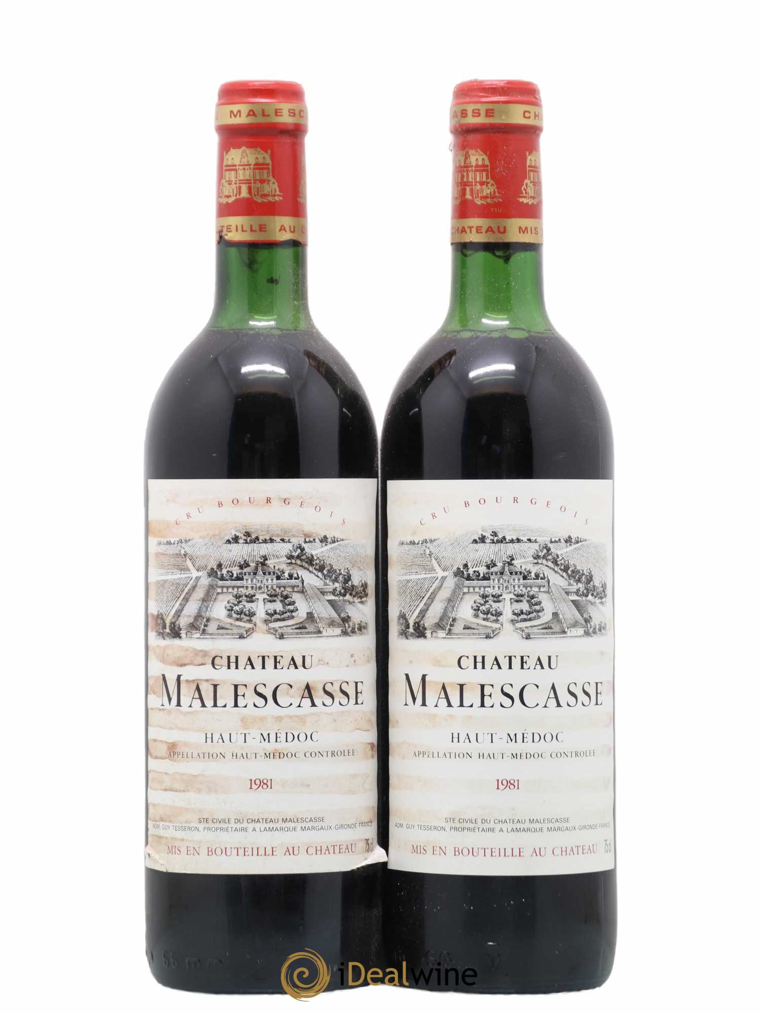 Château Malescasse Cru Bourgeois Exceptionnel 1981 - Lot de 2 bouteilles - 0