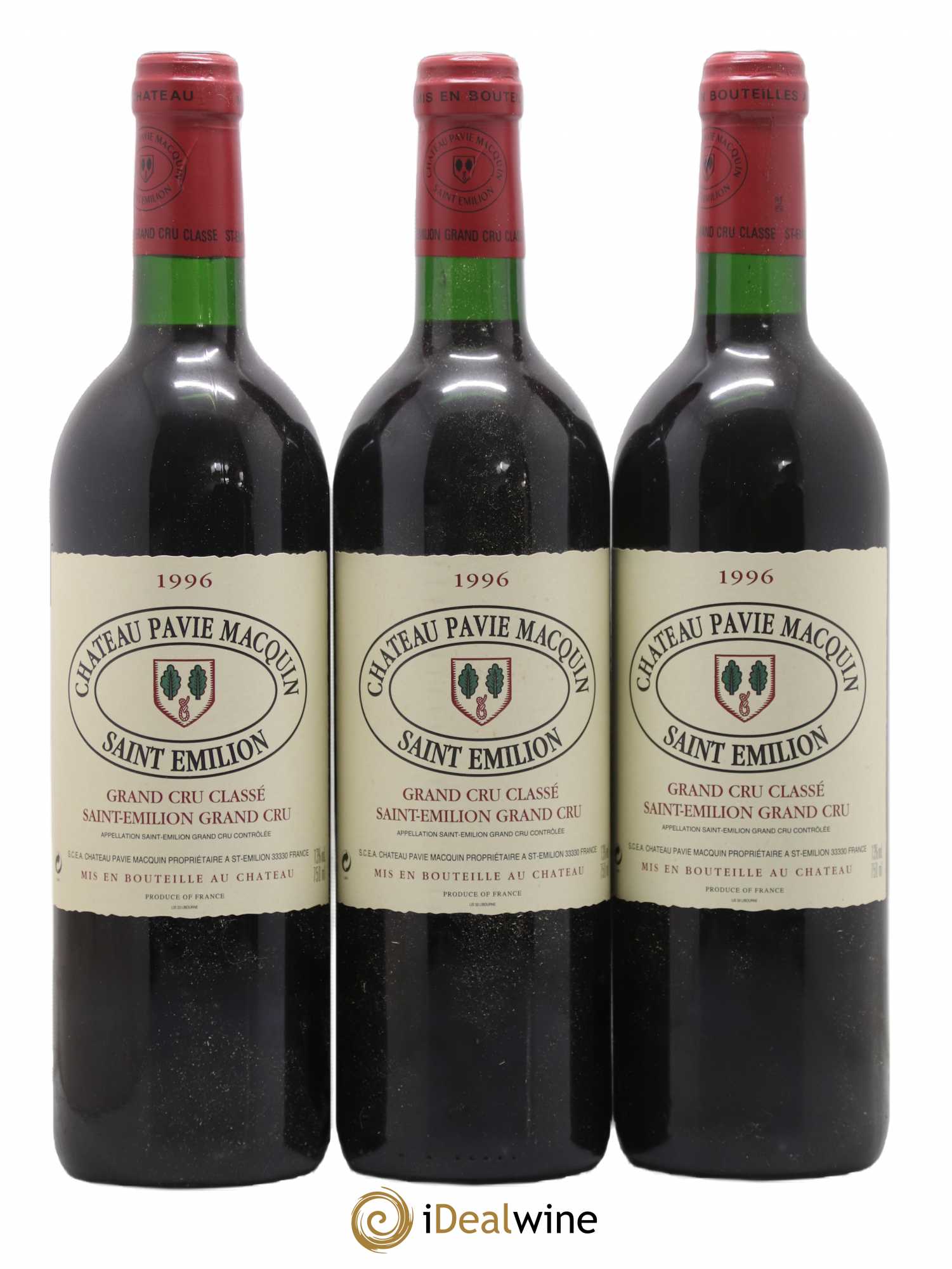 Château Pavie Macquin 1er Grand Cru Classé B 1996 - Lot de 3 bouteilles - 0