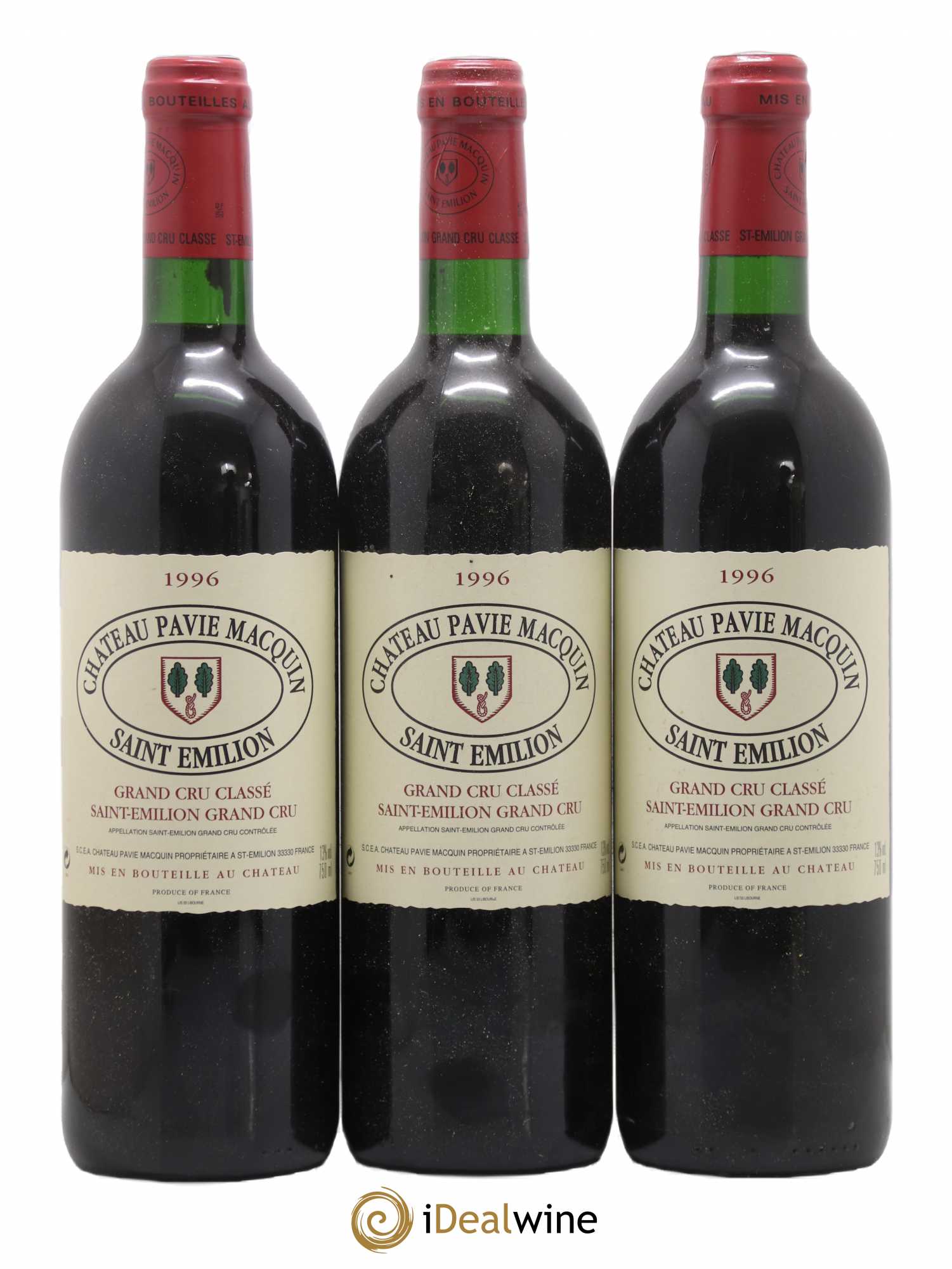 Château Pavie Macquin 1er Grand Cru Classé B 1996 - Lot de 3 bouteilles - 0