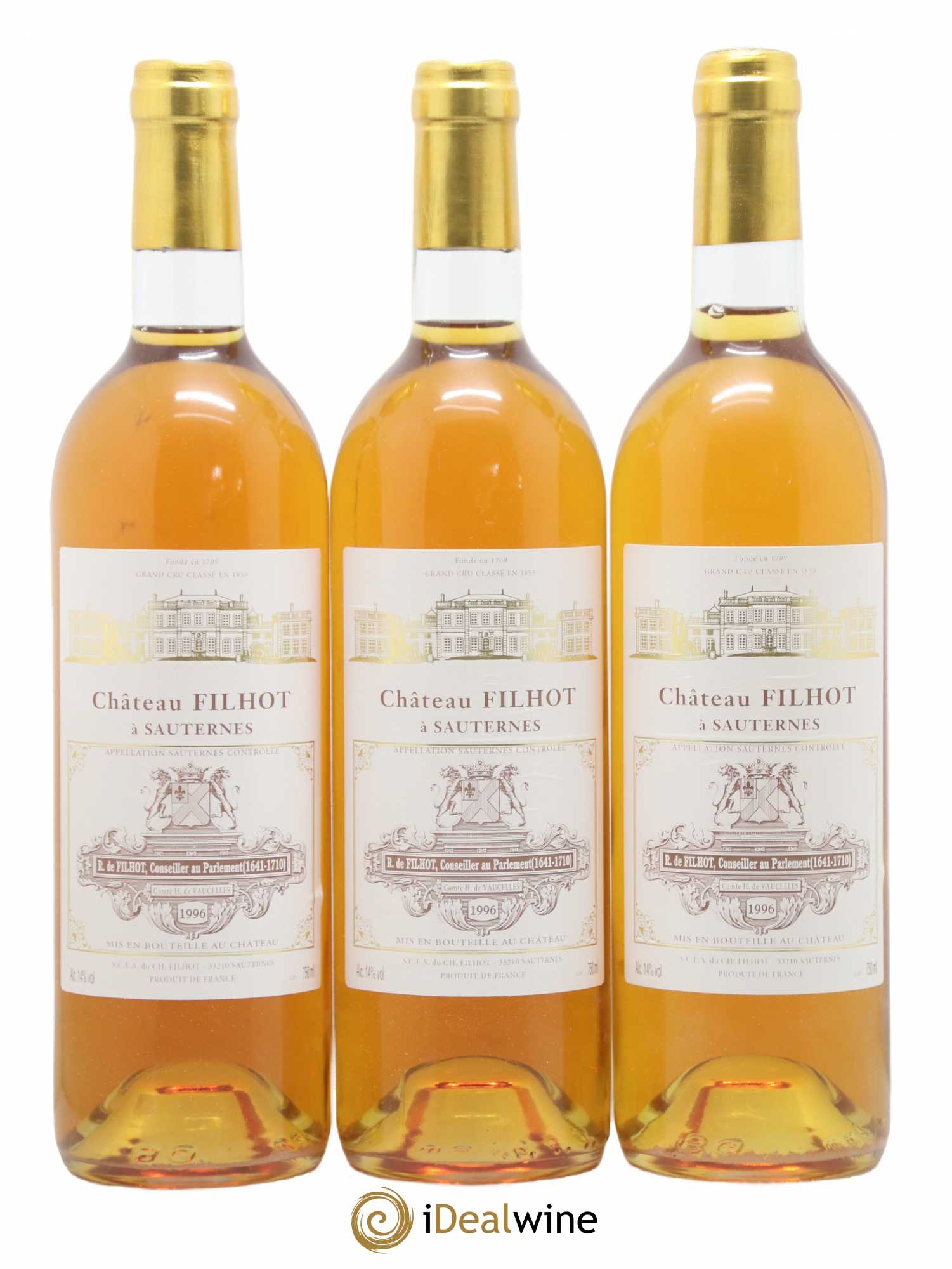 Château Filhot 2ème Grand Cru Classé 1996 - Lotto di 3 bottiglie - 0