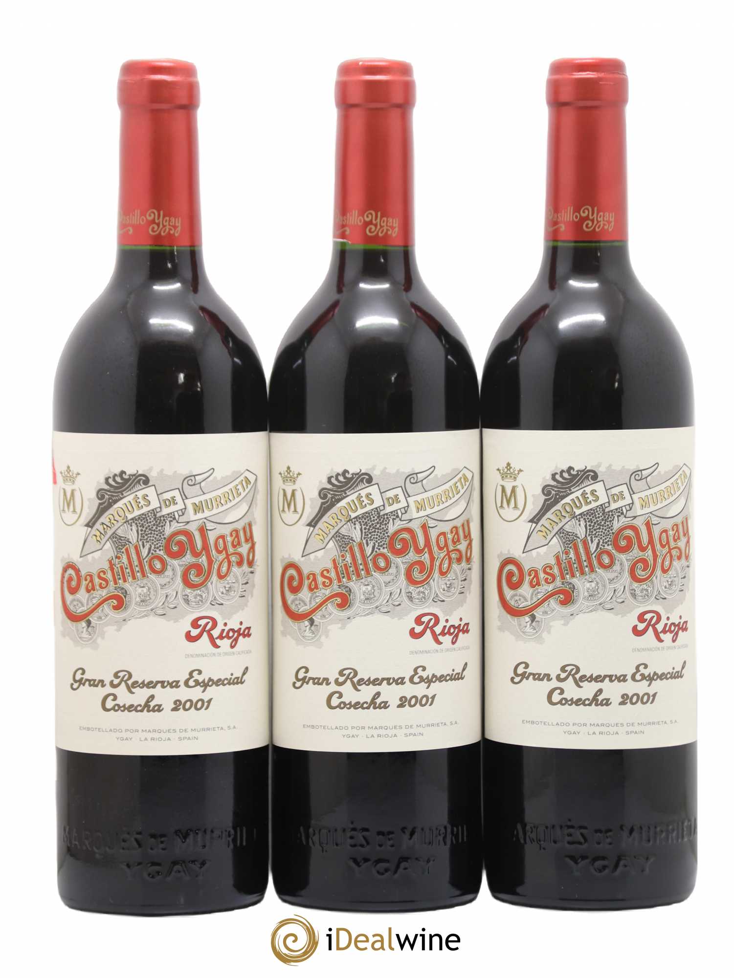 Rioja DOCA Castillo Ygay Reserva Especial Marqués de Murrieta 2001 - Lot de 3 bouteilles - 0