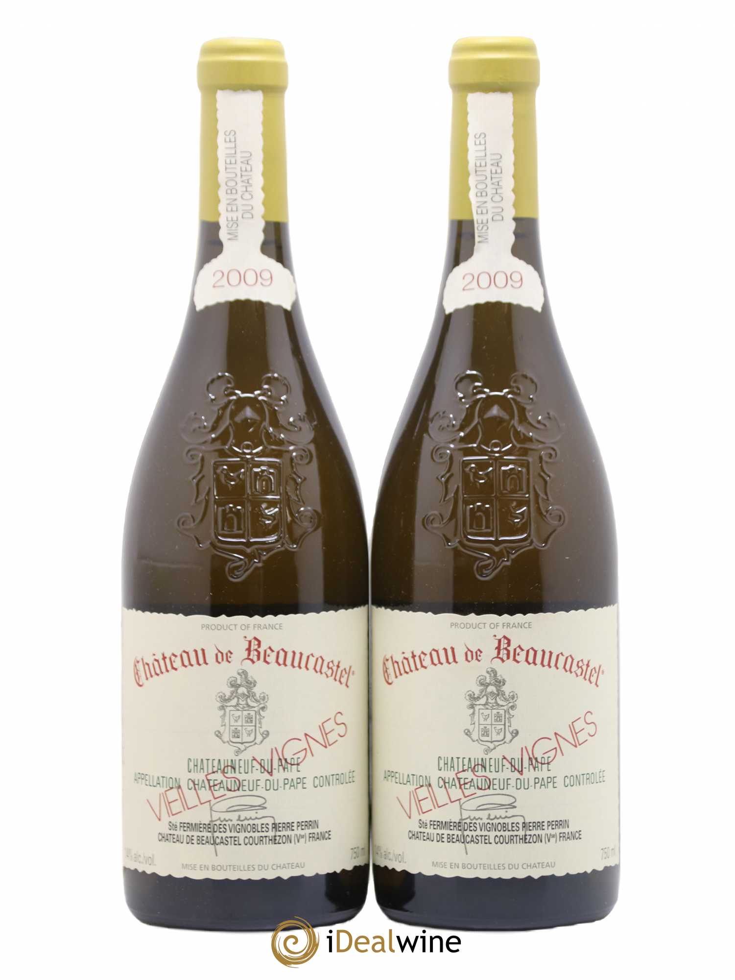 Châteauneuf-du-Pape Château de Beaucastel Vieilles vignes Roussanne Famille Perrin 2009 - Lot de 2 bouteilles - 0