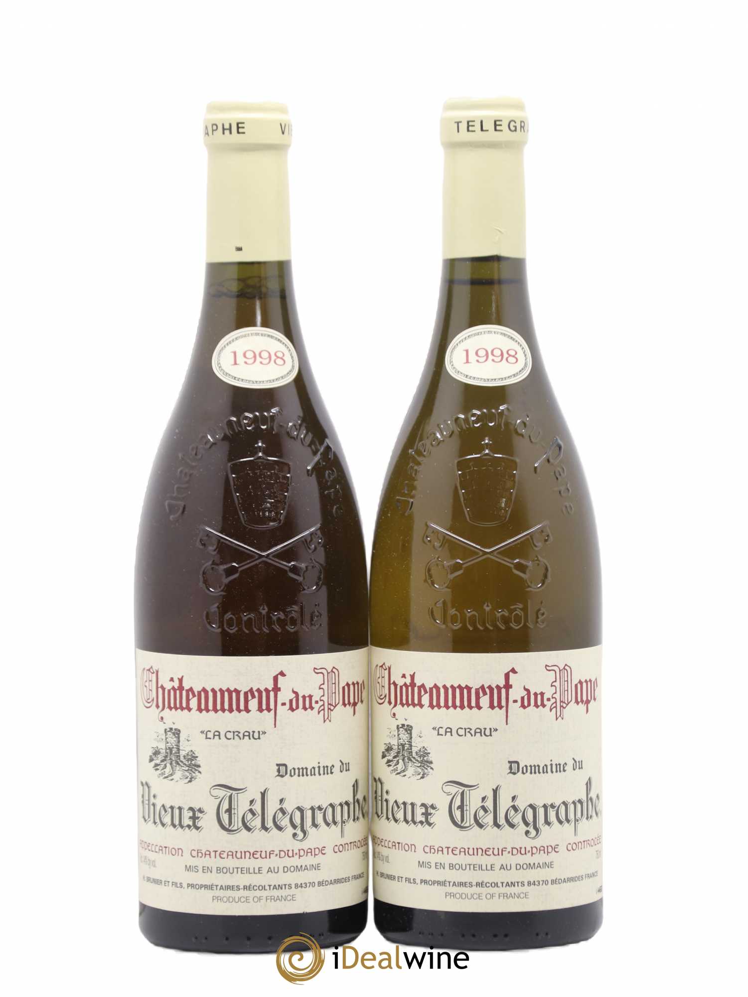 Châteauneuf-du-Pape Vieux Télégraphe (Domaine du) Vignobles Brunier La Crau 1998 - Lot de 2 bouteilles - 0