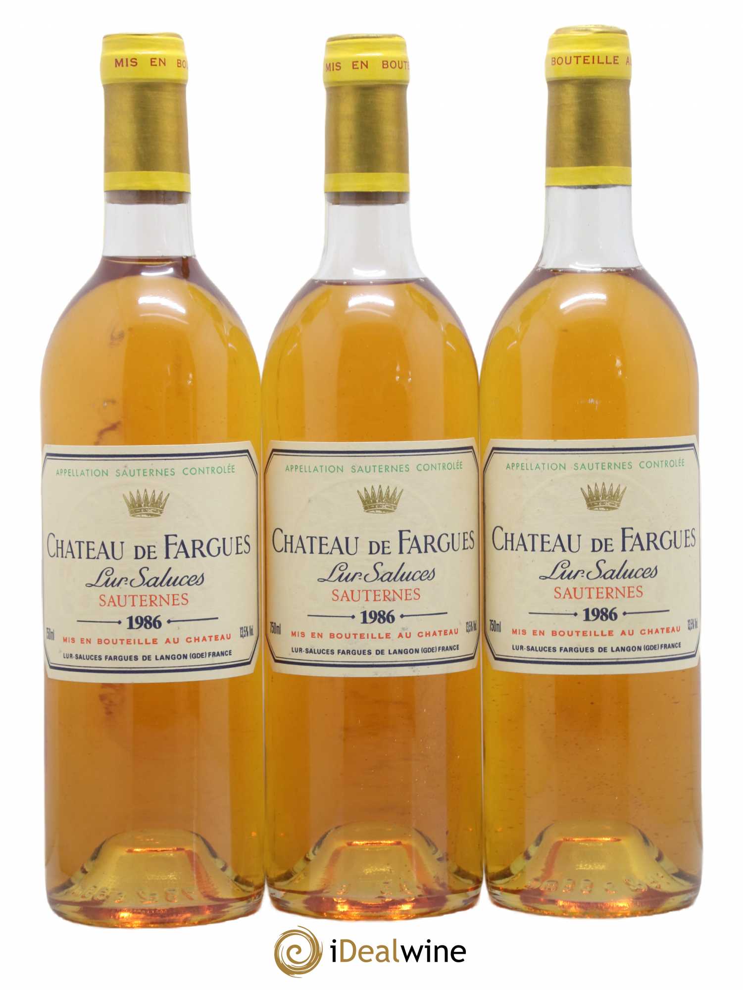 Château de Fargues 1986 - Lotto di 3 bottiglie - 0