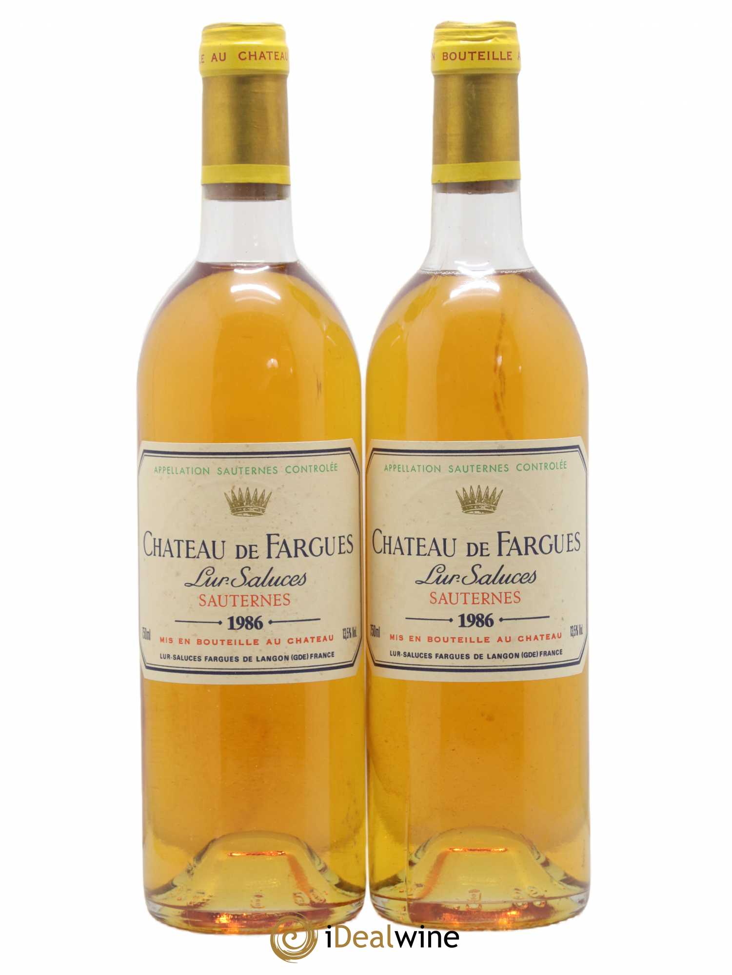 Château de Fargues 1986 - Lot de 2 bouteilles - 0