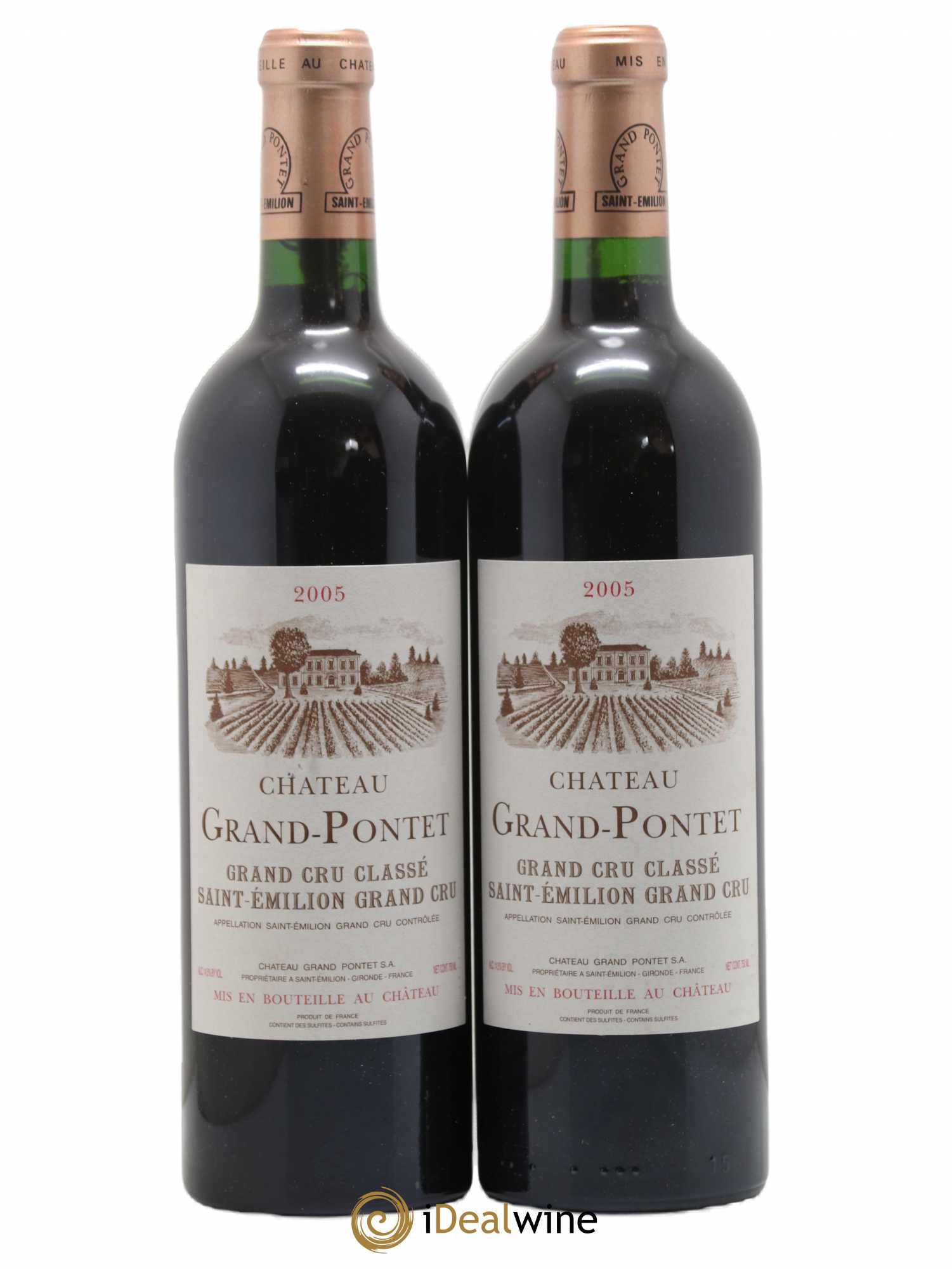 Château Grand Pontet Grand Cru Classé 2005 - Lot de 2 bouteilles - 0