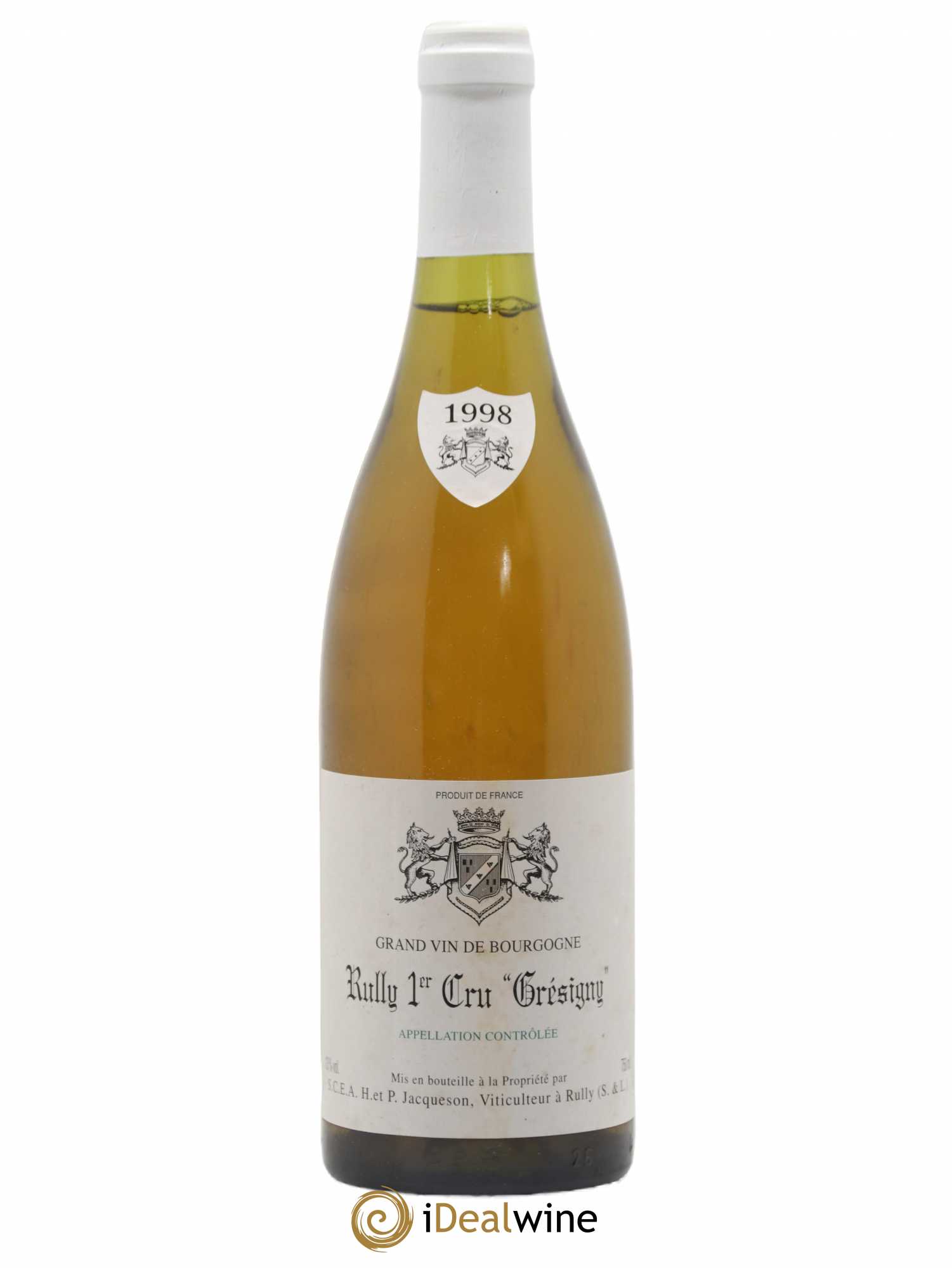 Rully 1er Cru Grésigny Paul & Marie Jacqueson 1998 - Lot de 1 bouteille - 0