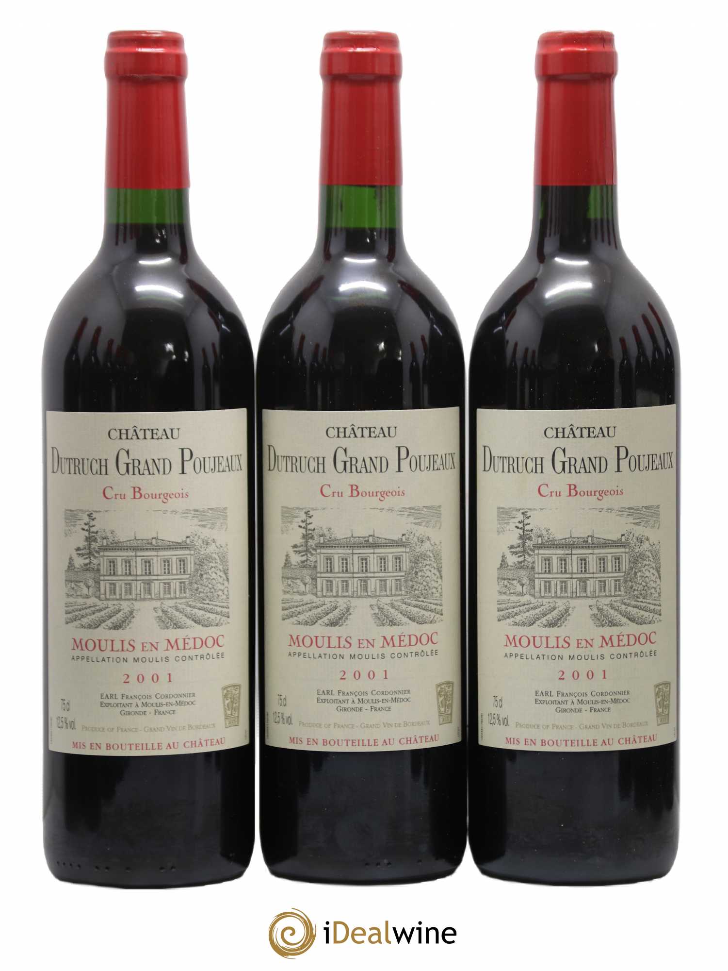 Château Dutruch Grand Poujeaux Cru Bourgeois 2001 - Lot de 12 bouteilles - 1