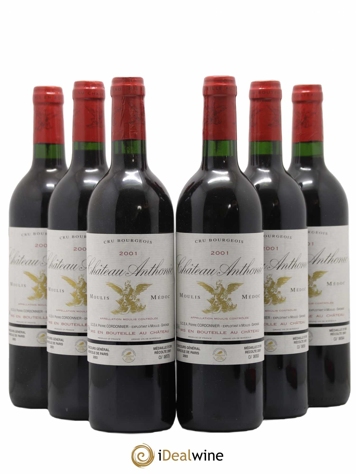 Château Anthonic Cru Bourgeois Chateau Anthonic 2001 - Lot de 6 bouteilles - 0