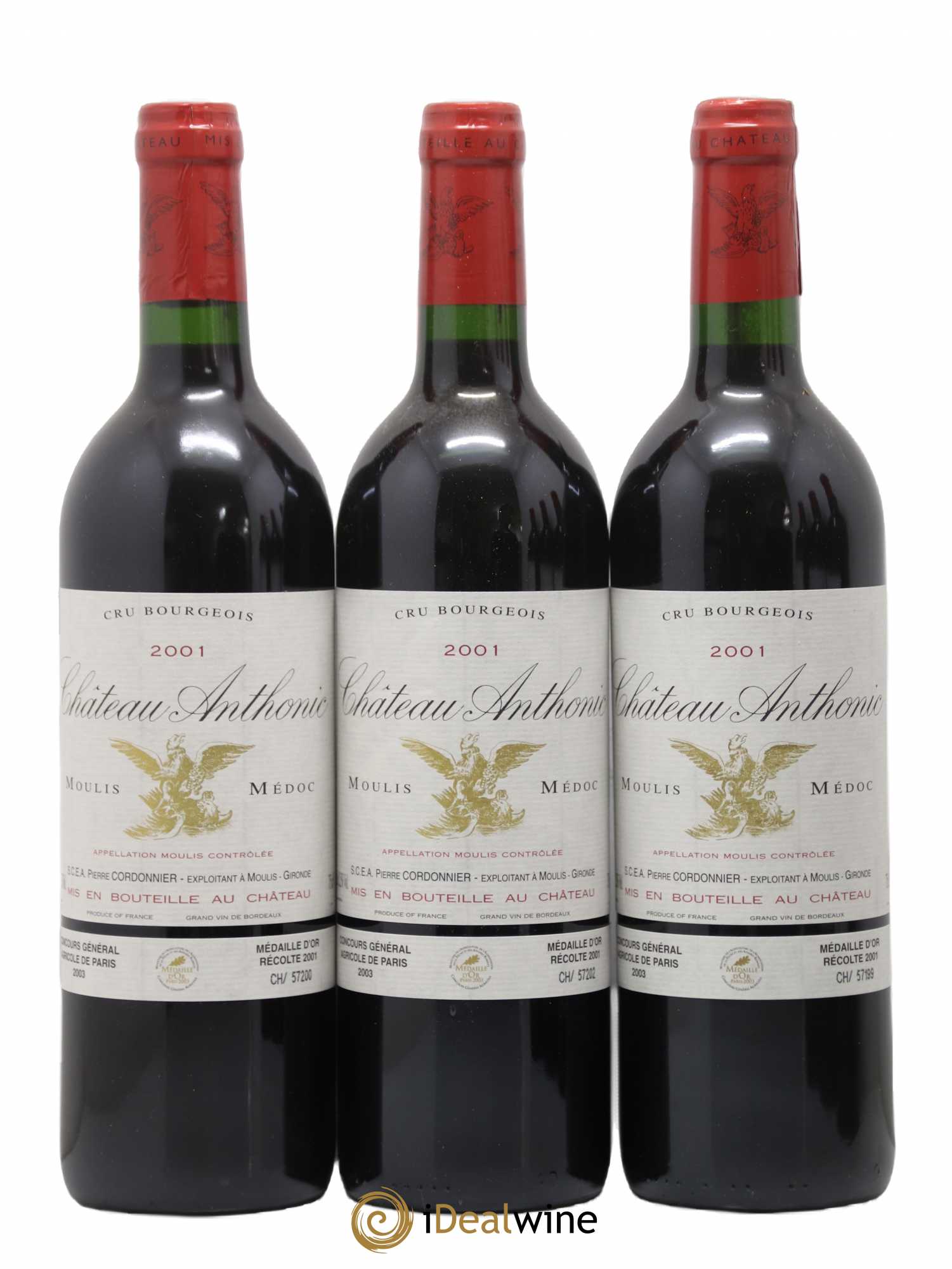 Moulis en Médoc Chateau Anthonic 2001 - Lot de 6 bouteilles - 1