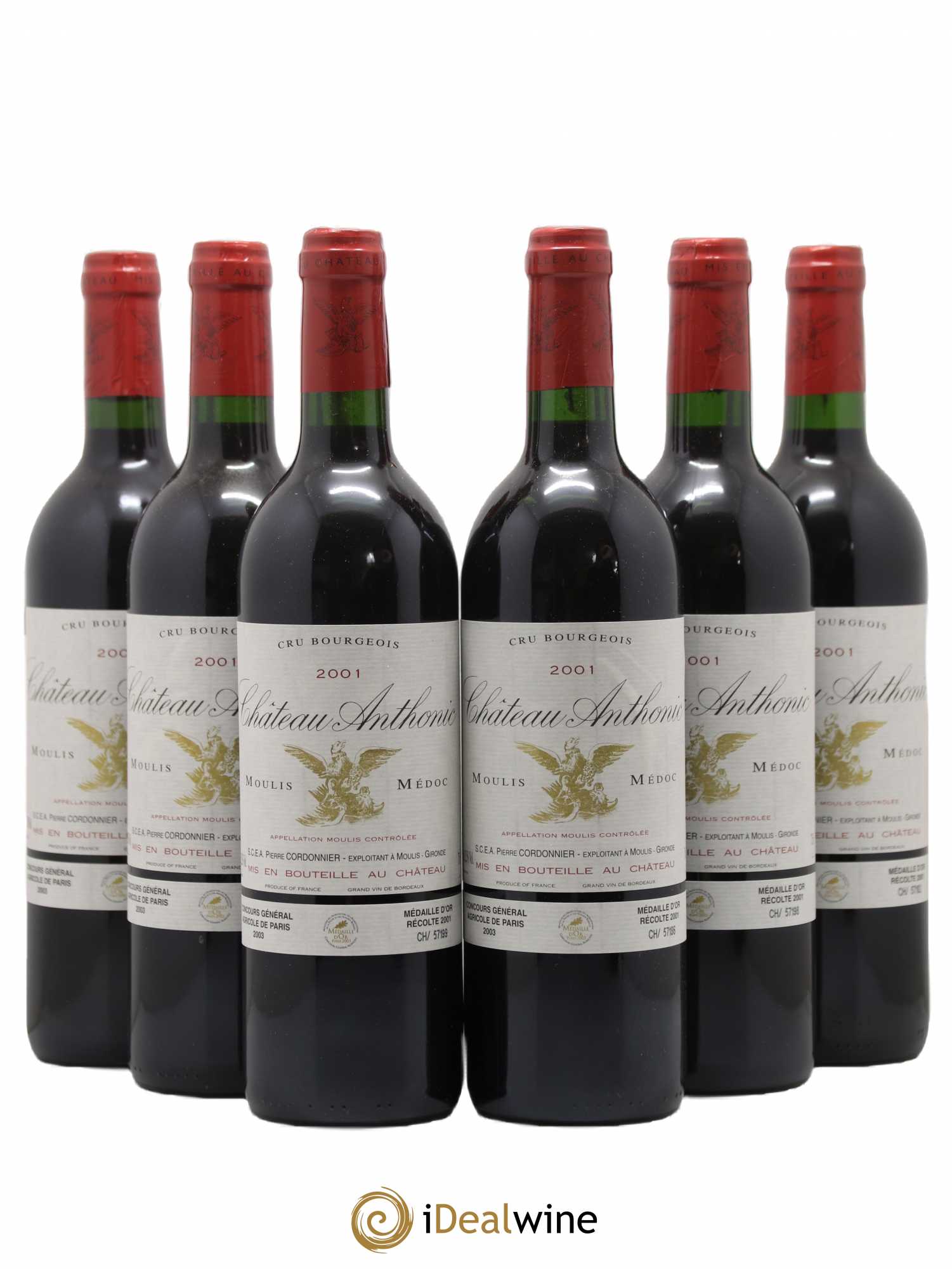 Moulis en Médoc Chateau Anthonic 2001 - Lot de 6 bouteilles - 0