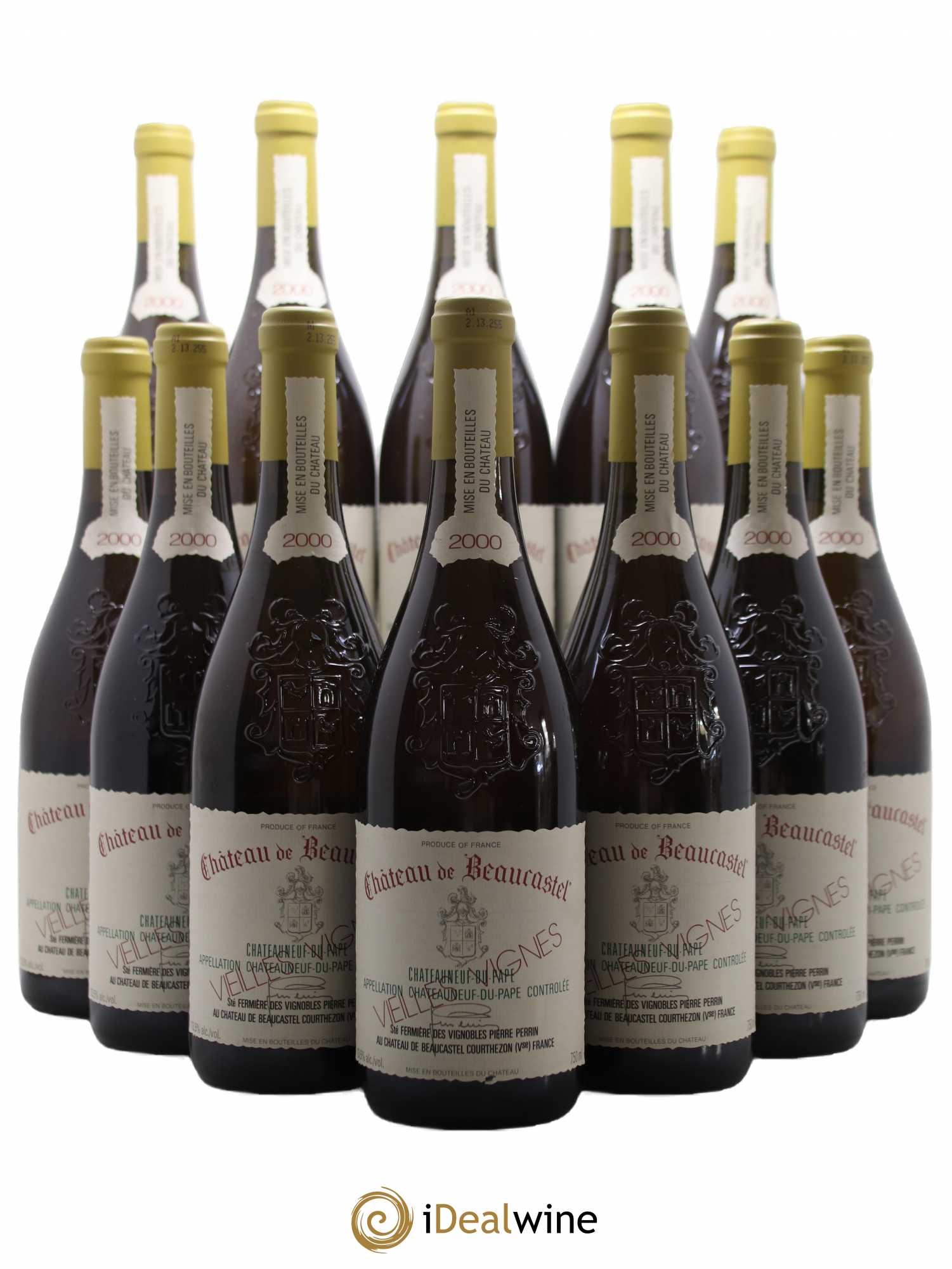 Châteauneuf-du-Pape Château de Beaucastel Vieilles vignes Roussanne Famille Perrin 2000 - Lot de 12 bouteilles - 0