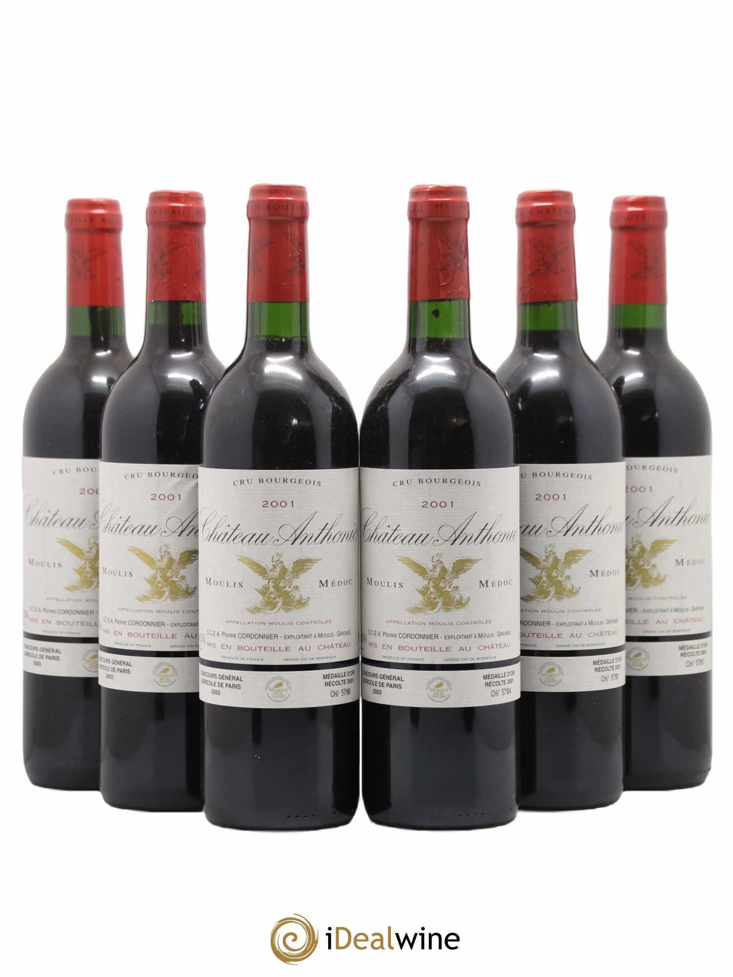 Château Anthonic Cru Bourgeois Chateau Anthonic 2001 - Lot de 6 bouteilles - 0