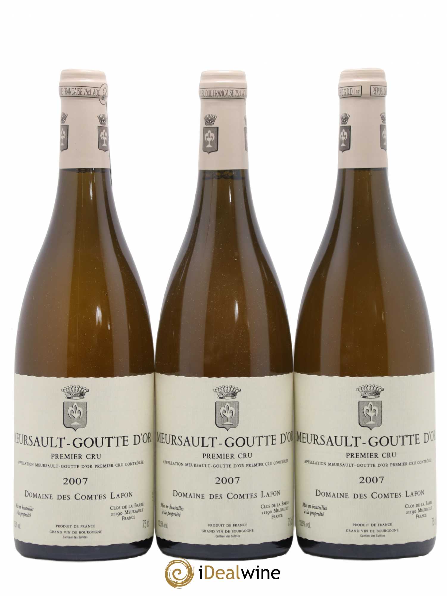 Meursault 1er Cru Goutte d'Or Comtes Lafon (Domaine des) 2007 - Lot de 3 bouteilles - 0