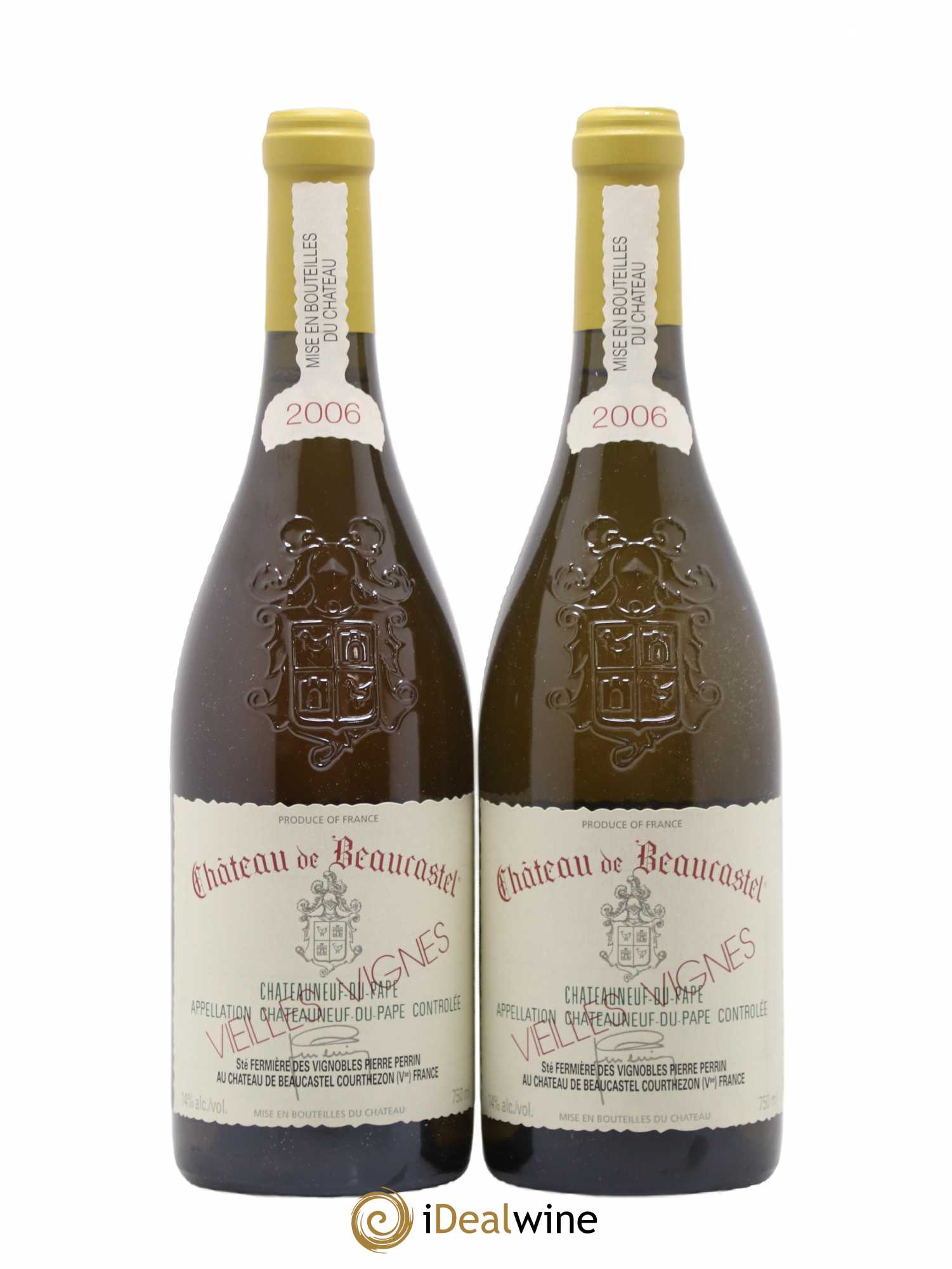 Châteauneuf-du-Pape Château de Beaucastel Vieilles vignes Roussanne Famille Perrin 2006 - Lot de 2 bouteilles - 0