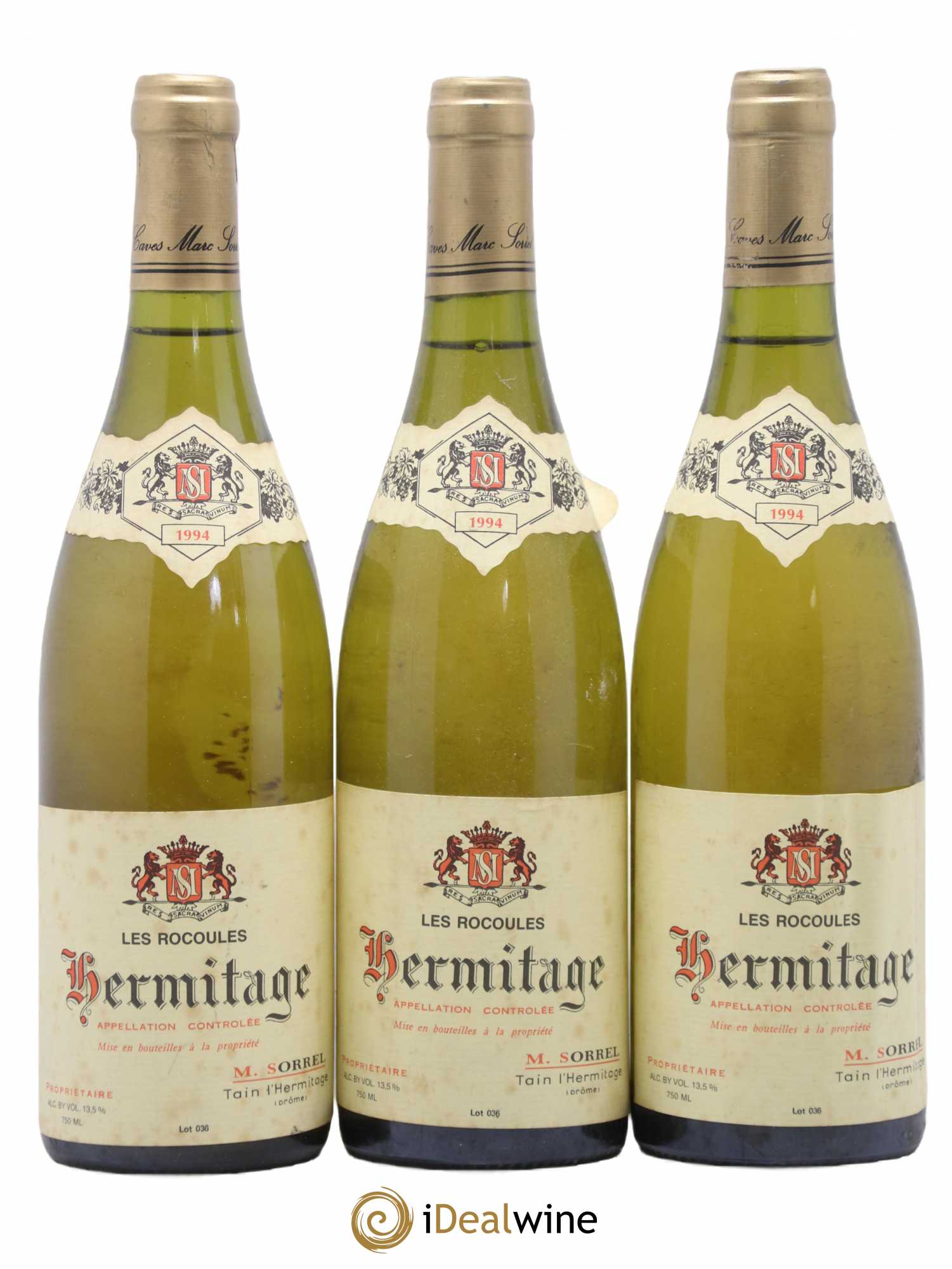Hermitage Les Rocoules Marc Sorrel 1994 - Lot de 3 bouteilles - 0