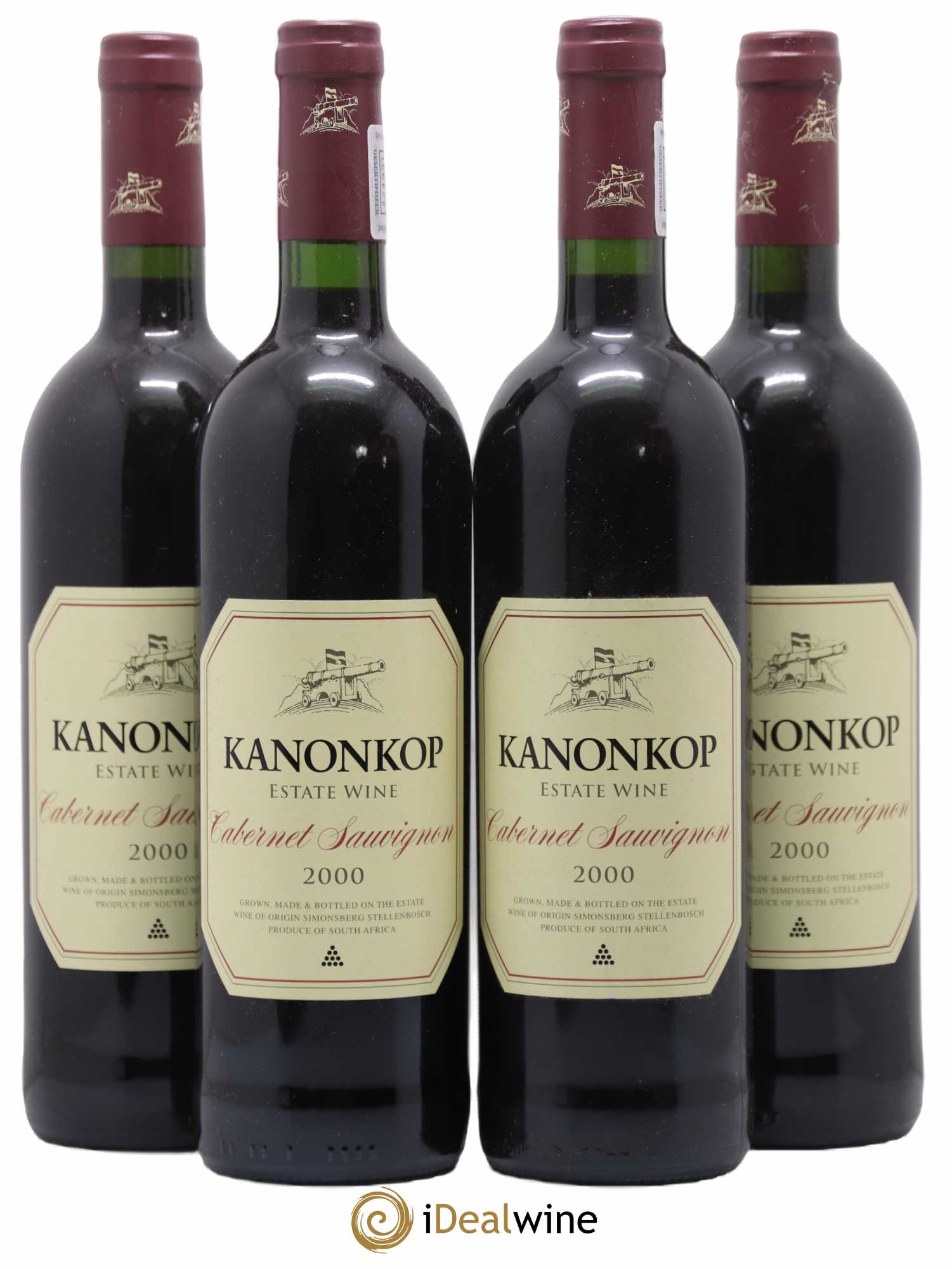 Stellenbosch Kanonkop Cabernet Sauvignon 2000 - Lot de 4 bouteilles - 0