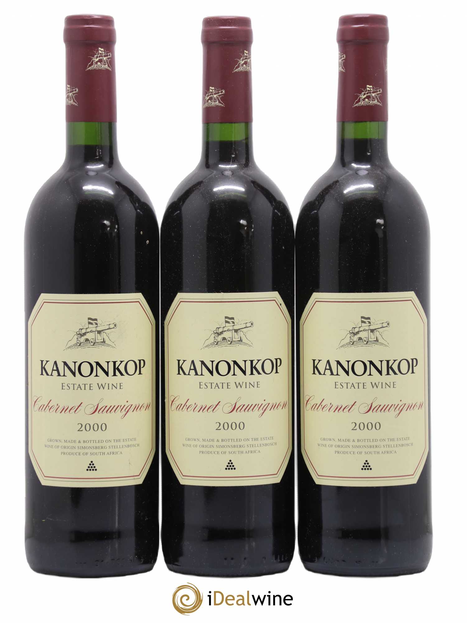 Stellenbosch Kanonkop Cabernet Sauvignon 2000 - Lot de 3 bouteilles - 0