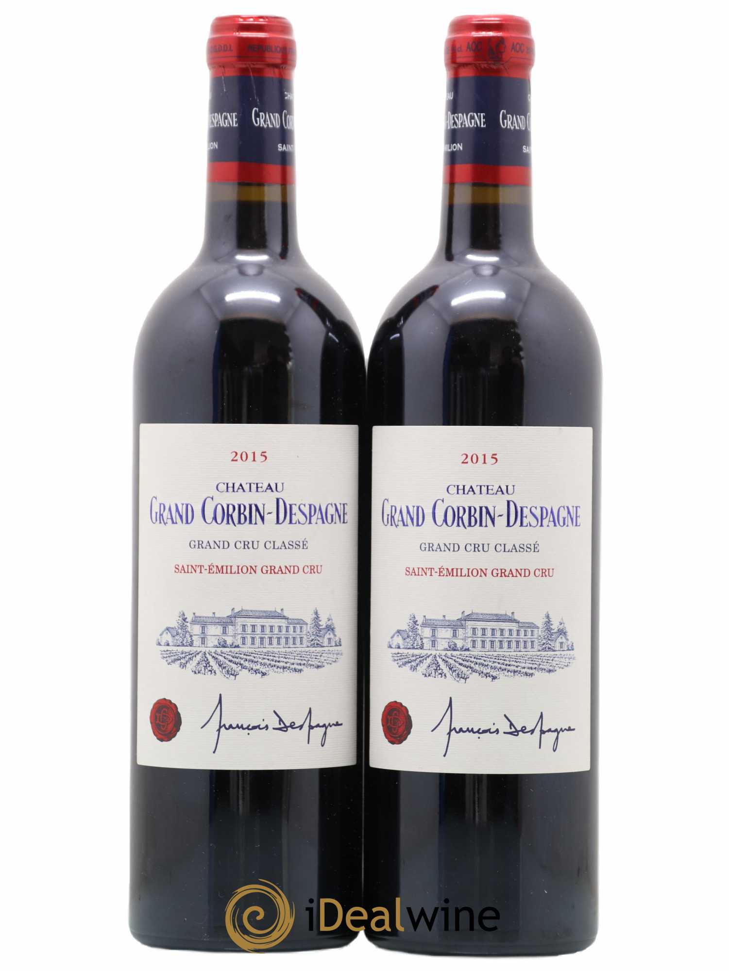 Château Grand Corbin Despagne Grand Cru Classé 2015 - Lot de 2 bouteilles - 0
