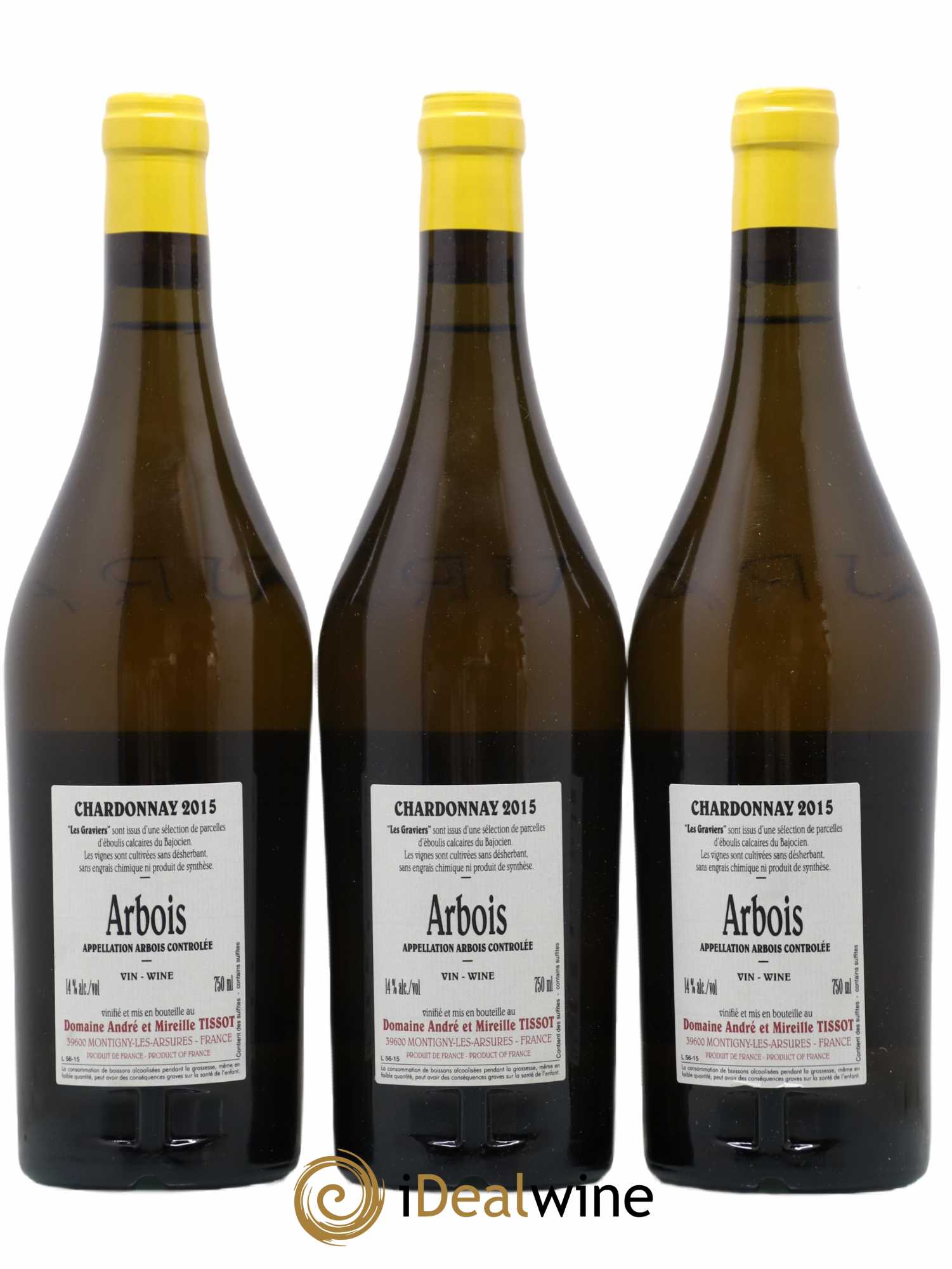 Arbois Chardonnay Les Graviers Bénédicte et Stéphane Tissot 2015 - Lot de 3 bouteilles - 1