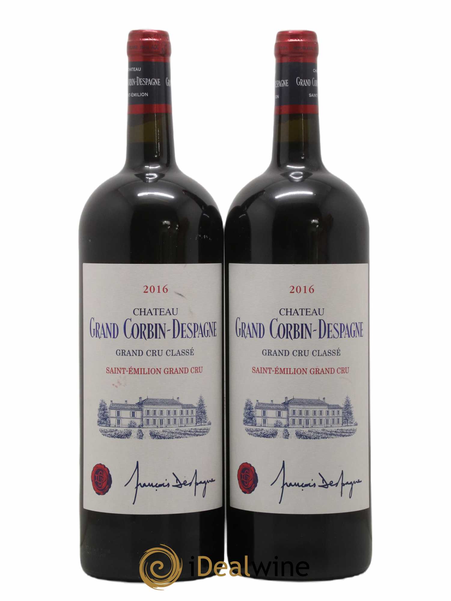 Château Grand Corbin Despagne Grand Cru Classé 2016 - Lot de 2 magnums - 0