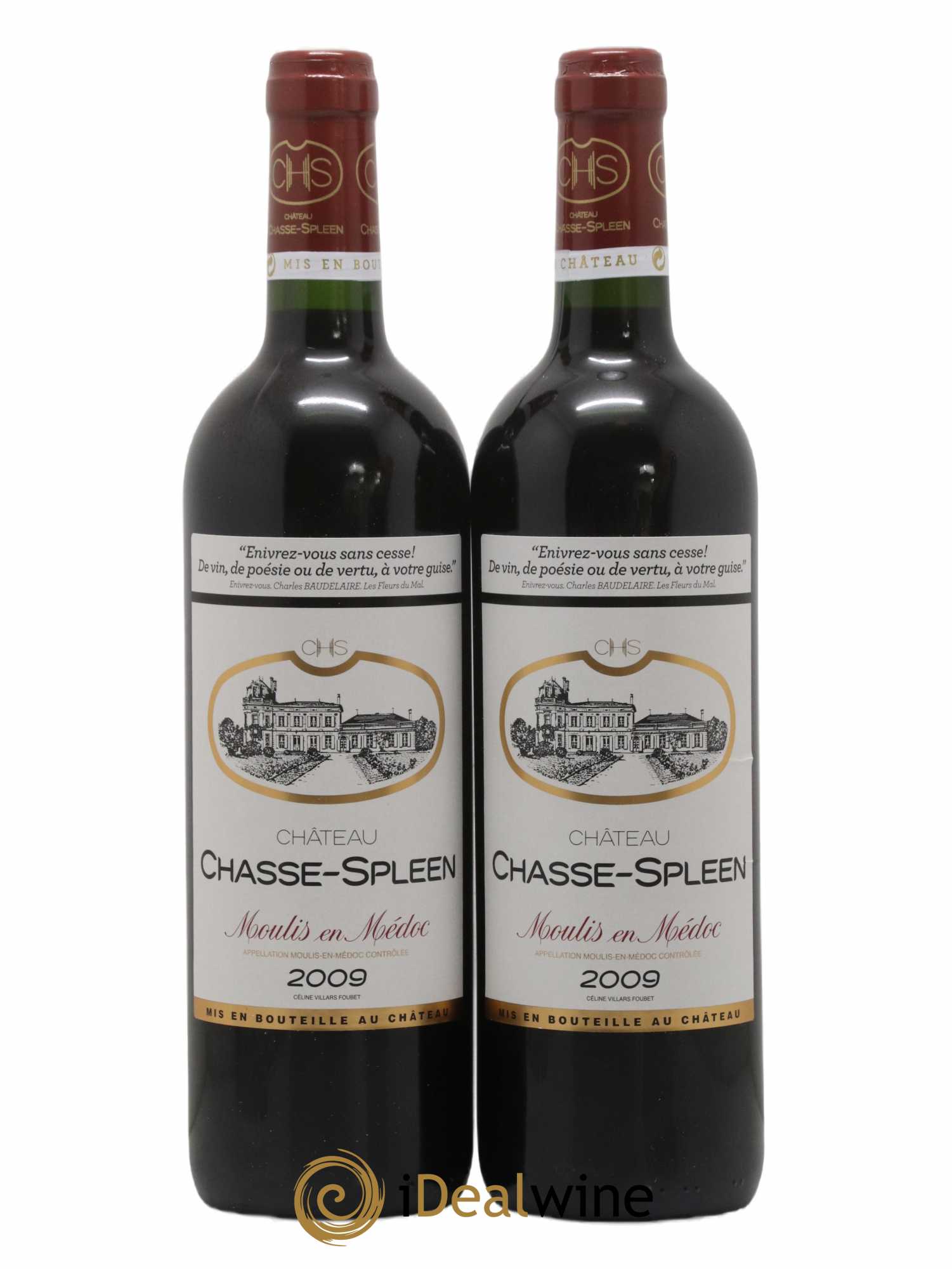 Château Chasse Spleen 2009 - Lot de 2 bouteilles - 0