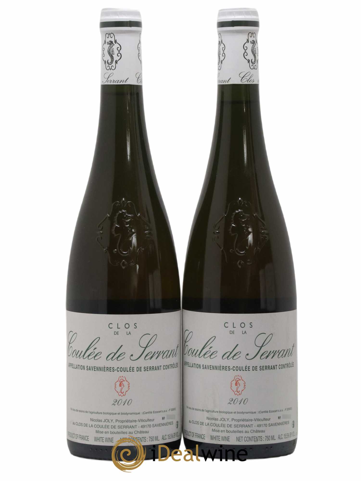 Savennières Clos de la Coulée de Serrant Vignobles de la Coulée de Serrant - Nicolas Joly 2010 - Lot de 2 bouteilles - 0