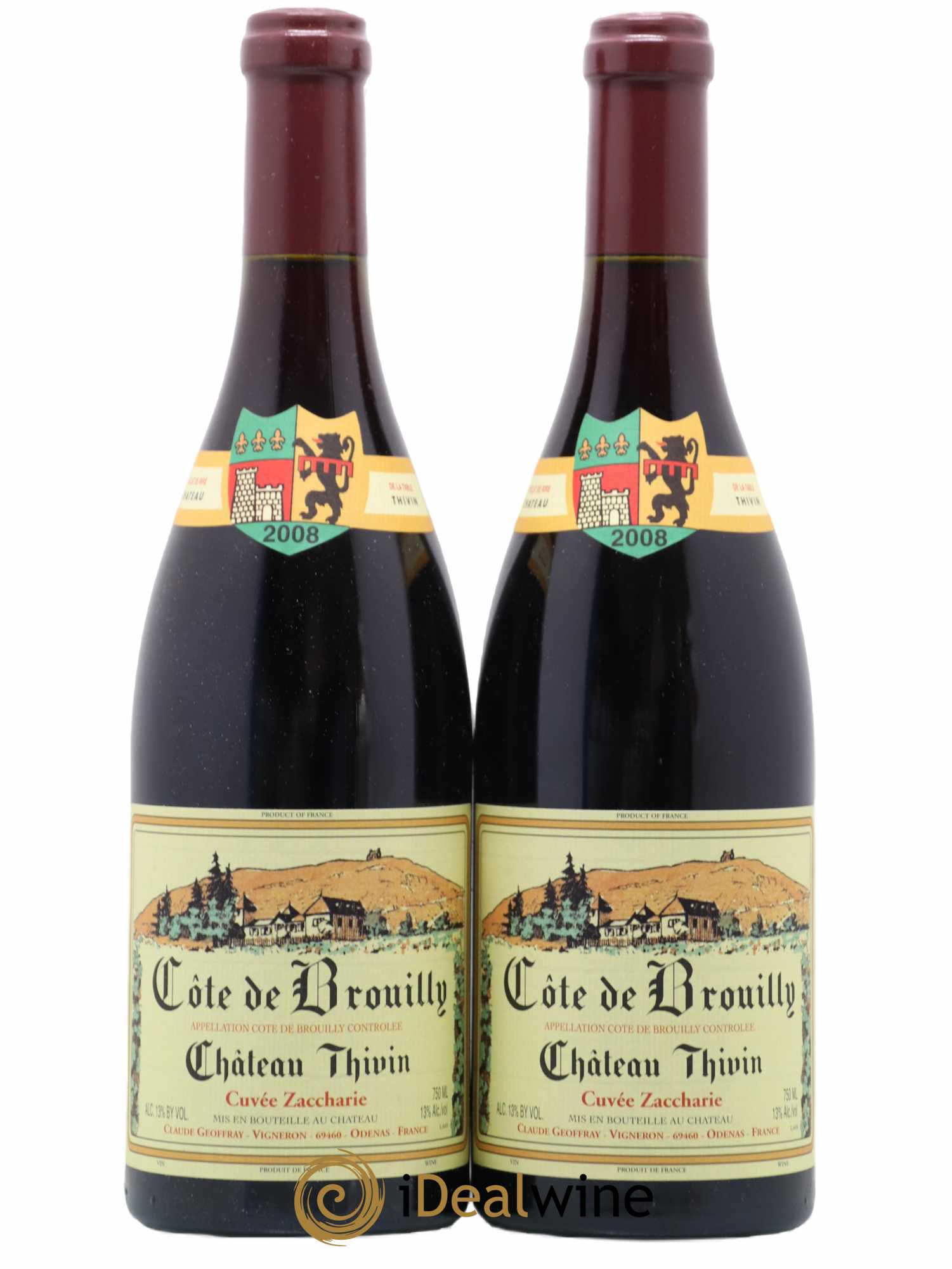 Côte de Brouilly Cuvée Zaccharie Château Thivin 2008 - Lot de 2 bouteilles - 0