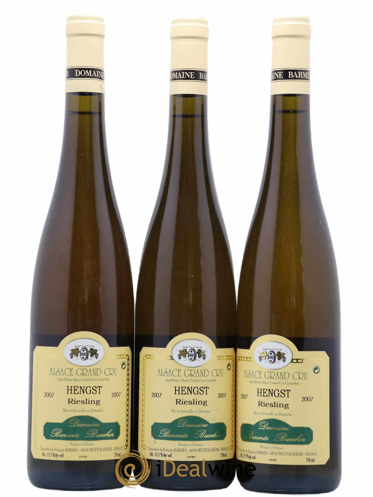 Alsace Riesling Grand cru Hengst Barmes-Buecher 2007 - Lot de 3 bouteilles - 0