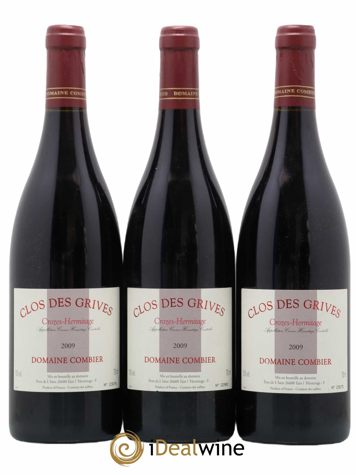 Crozes-Hermitage Clos des Grives Combier 2009 - Lot de 3 bouteilles - 0