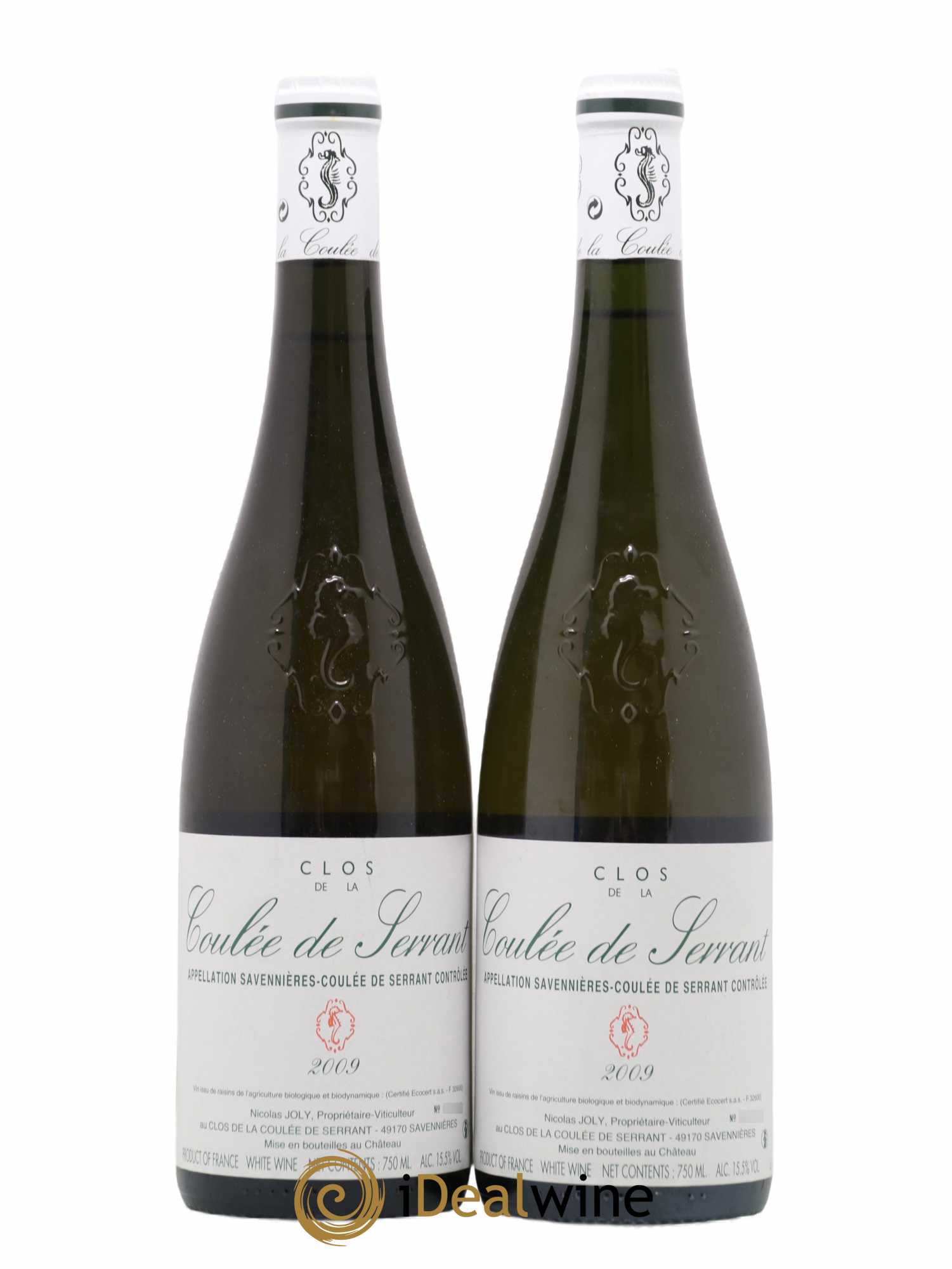 Savennières Clos de la Coulée de Serrant Vignobles de la Coulée de Serrant - Nicolas Joly 2009 - Lot de 2 bouteilles - 0