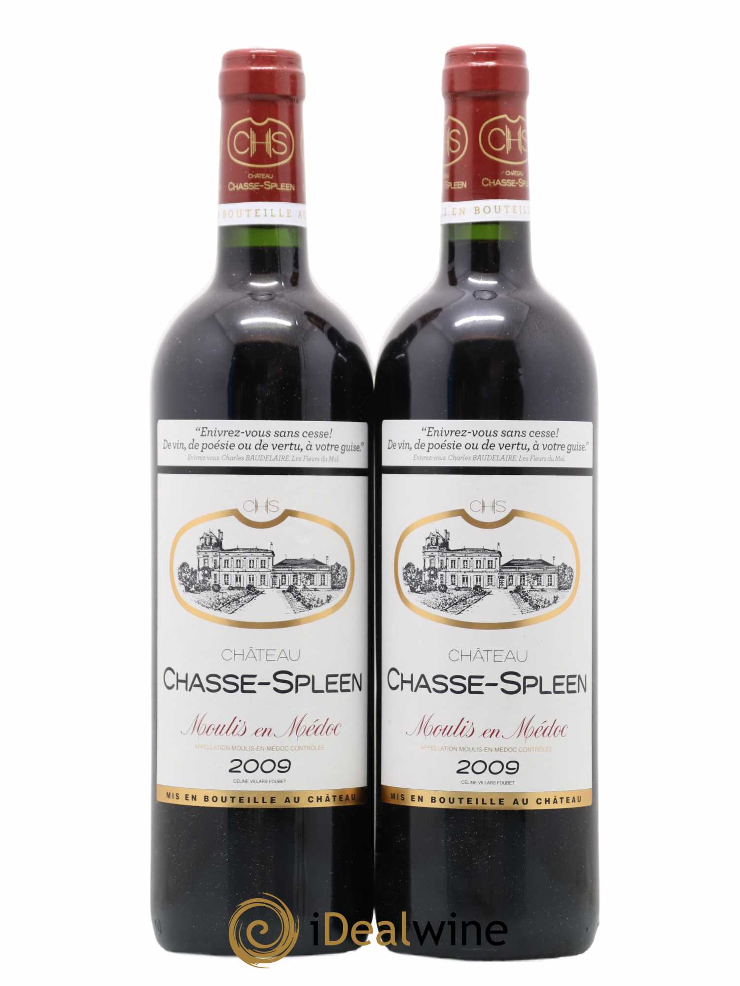 Château Chasse Spleen 2009 - Lot de 2 bouteilles - 0