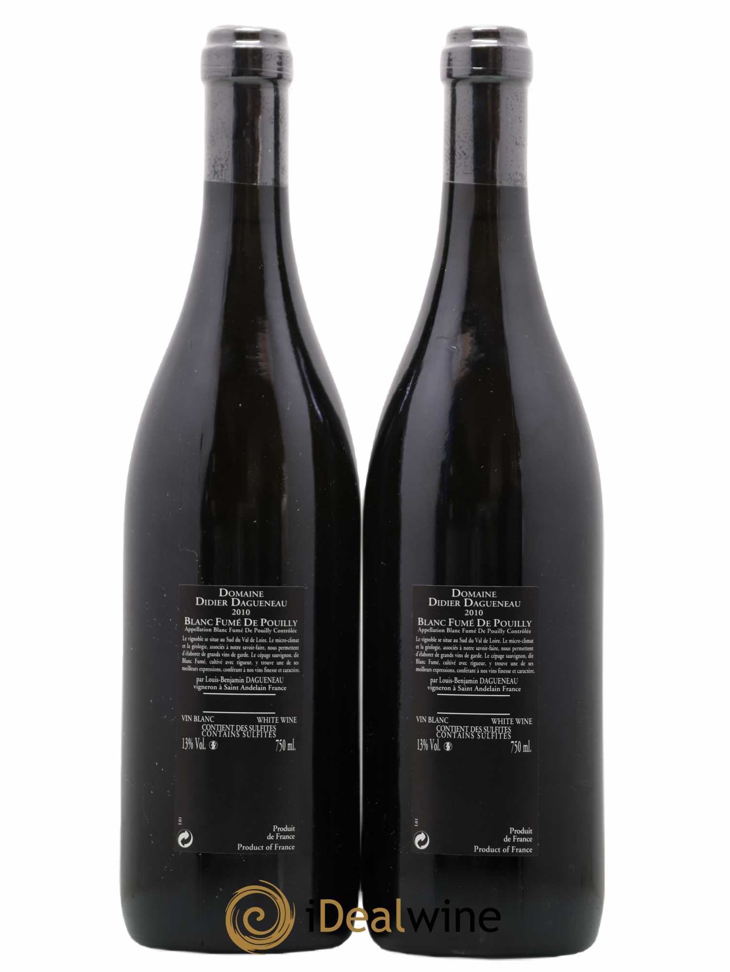Vin de France (anciennement Pouilly-Fumé) Silex Dagueneau (Domaine Didier - Louis-Benjamin) 2010 - Lot de 2 bouteilles - 1