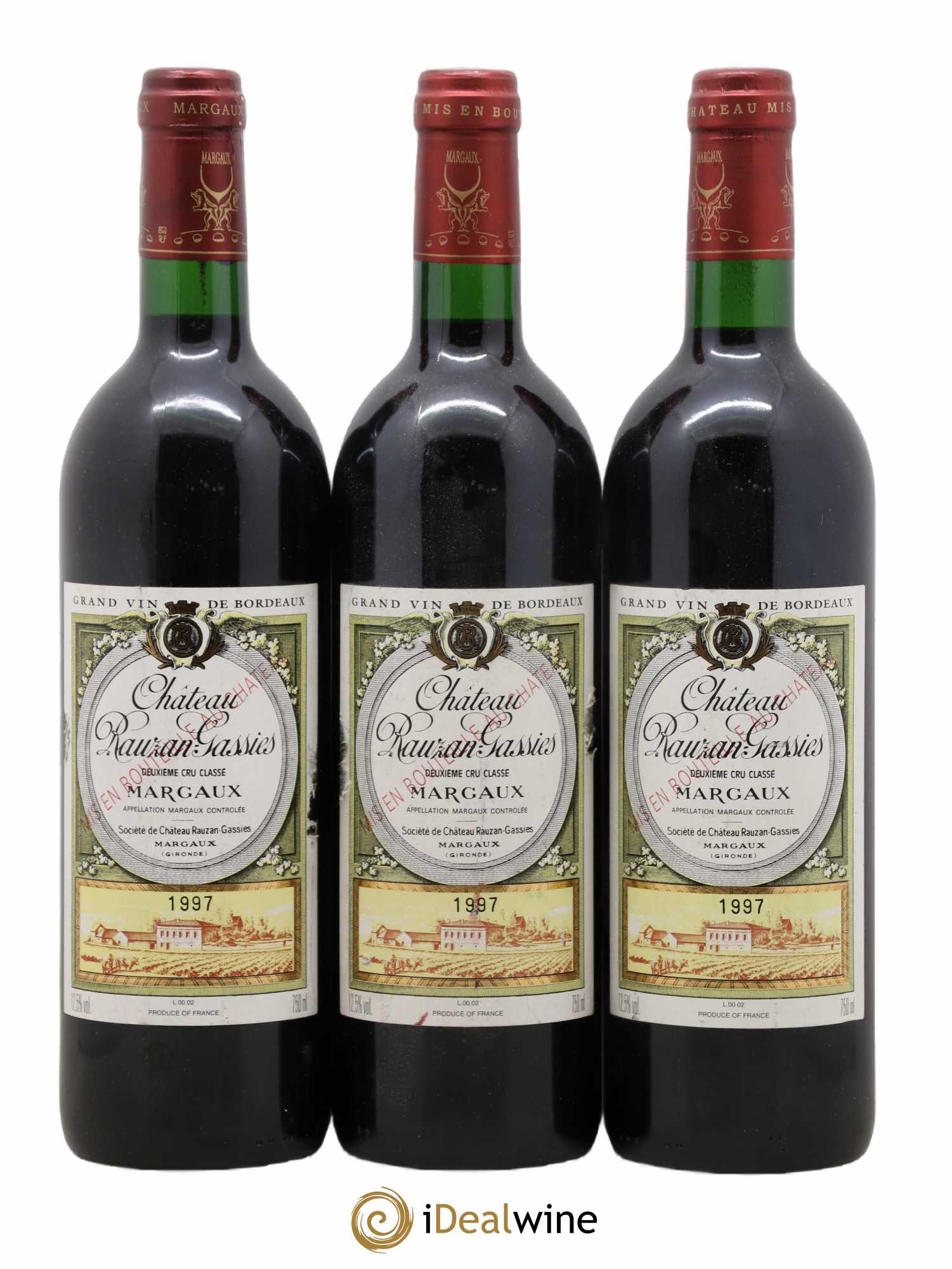 Château Rauzan-Gassies 2ème Grand Cru Classé 1997 - Lot de 3 bouteilles - 0