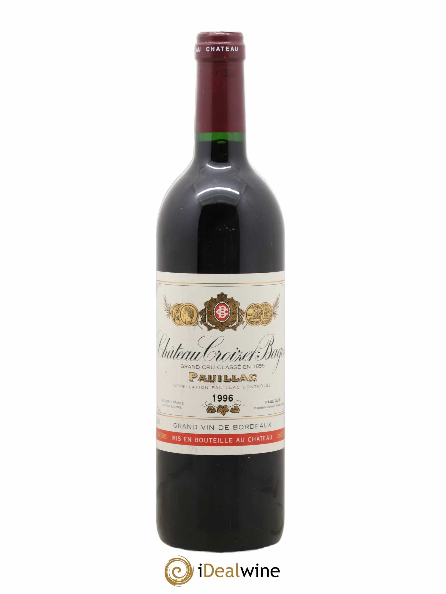 Château Croizet Bages 5ème Grand Cru Classé 1996 - Lot de 1 bouteille - 0