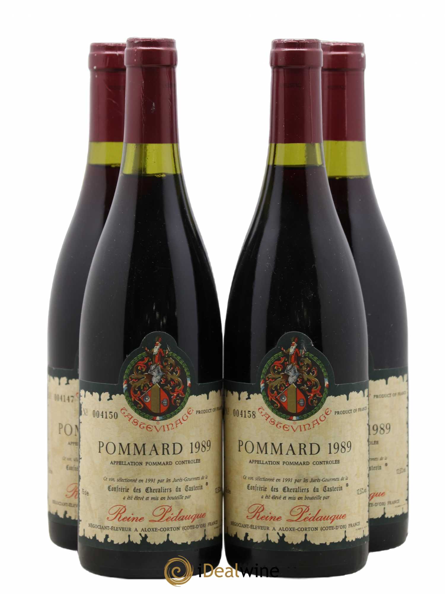 Pommard La Reine Pedauque Confrérie des Chevaliers du Tastevin 1989 - Posten von 4 Flaschen - 0