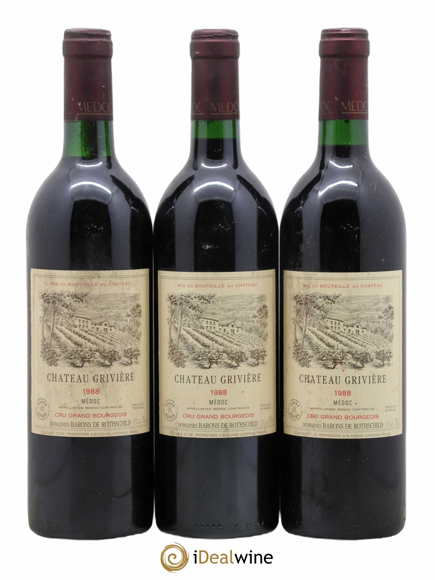 Médoc Château Griviere 1988 - Posten von 3 Flaschen - 0