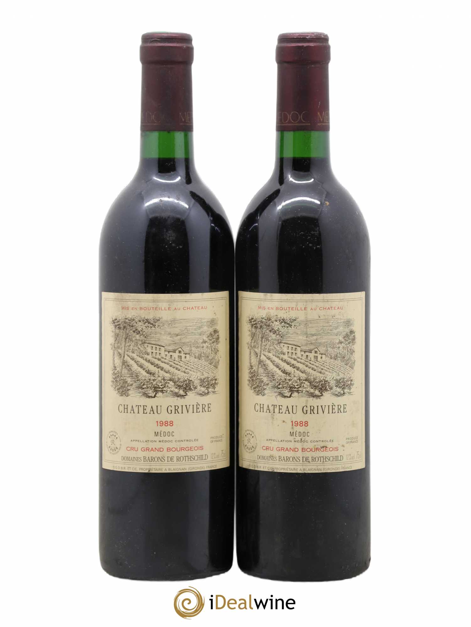 Médoc Château Griviere (sans prix de réserve) 1988 - Posten von 2 Flaschen - 0