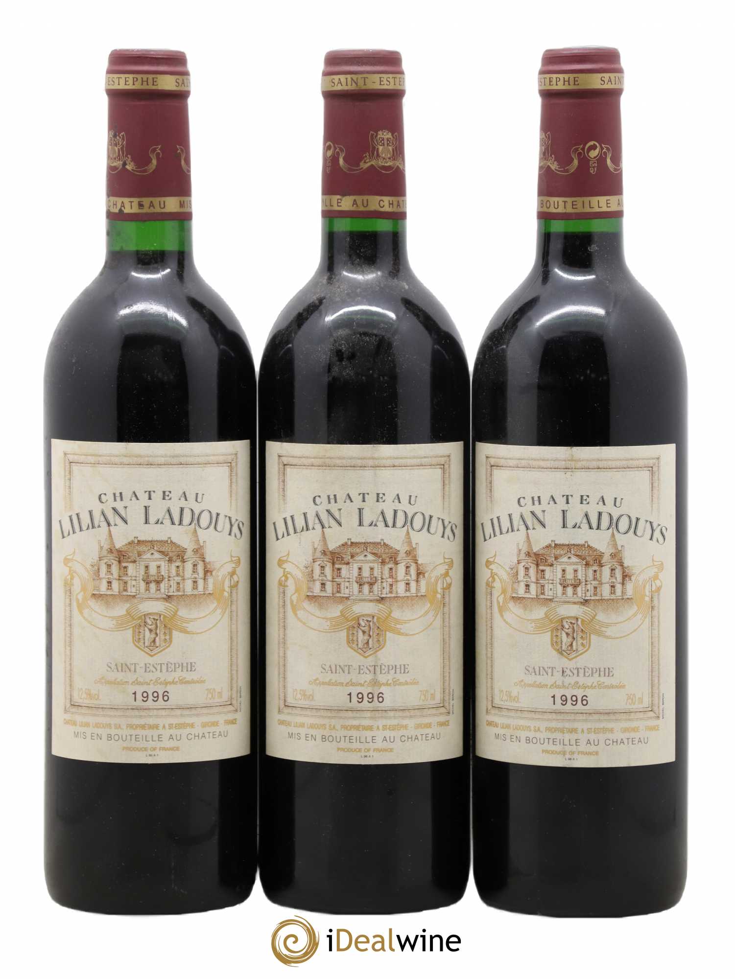 Château Lilian Ladouys Cru Bourgeois 1996 - Lot de 3 bouteilles - 0