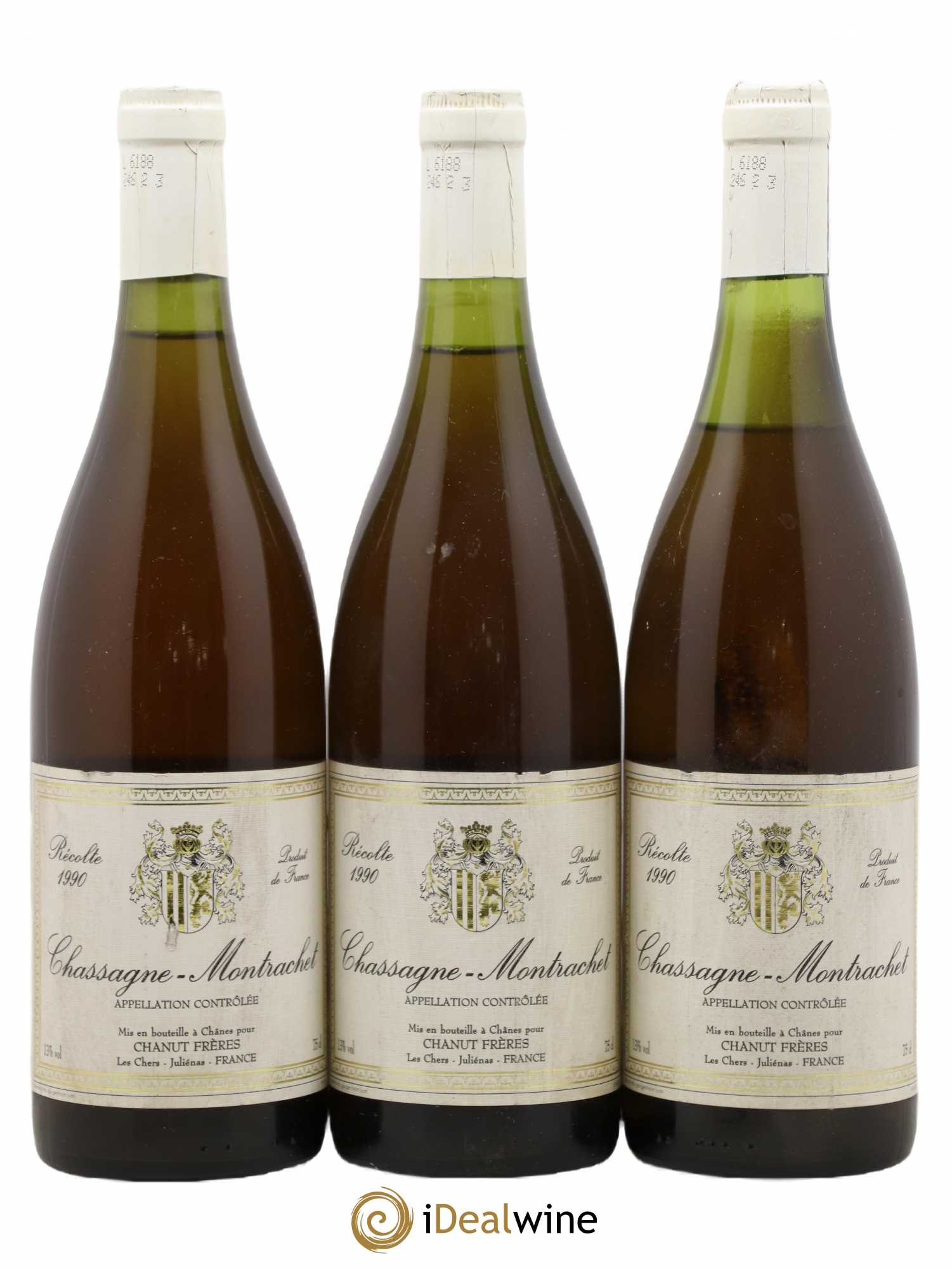 Chassagne-Montrachet Chanut Freres 1990 - Lot de 3 bouteilles - 0