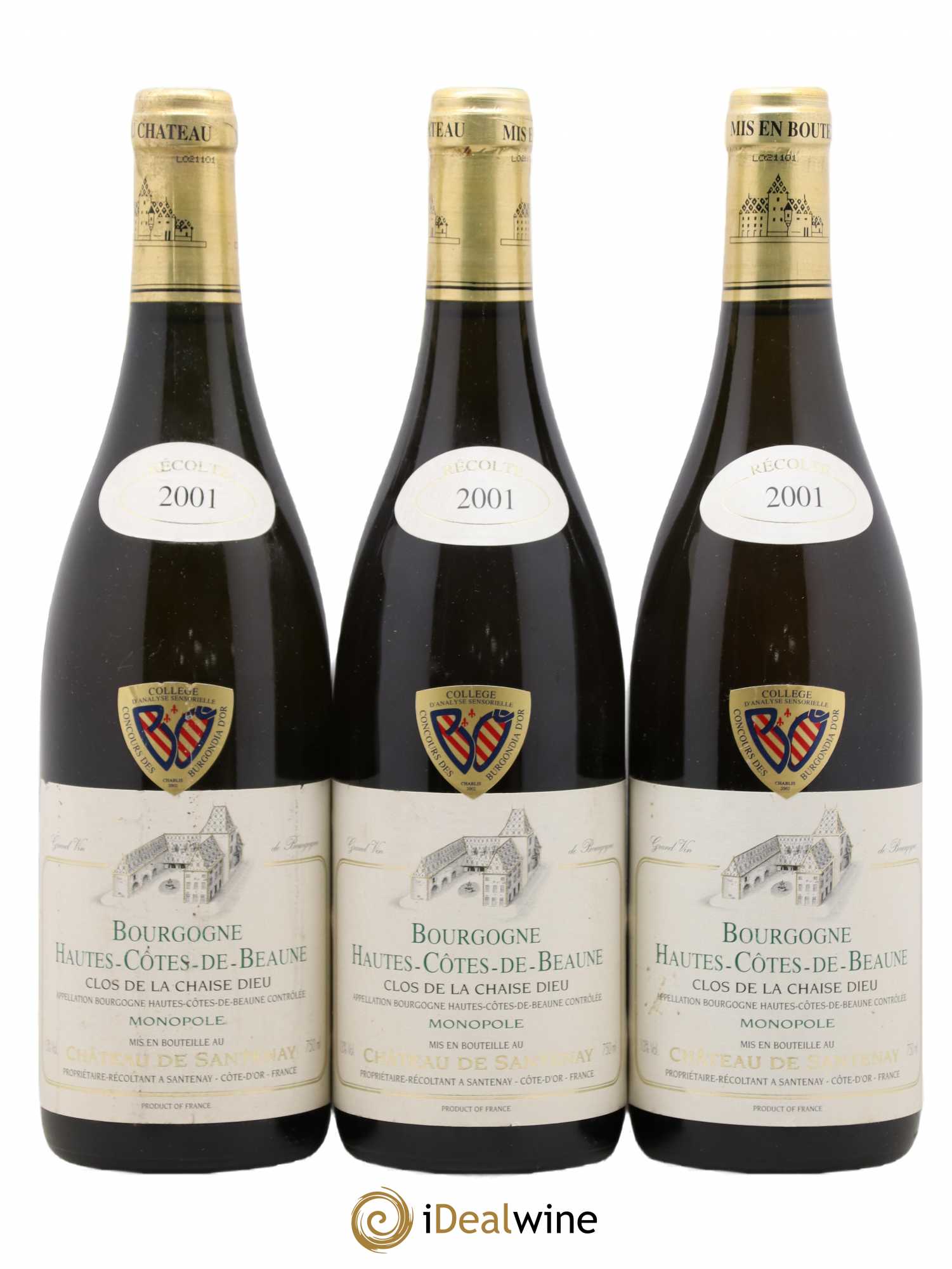 Hautes-Côtes de Beaune Château de Santenay Clos de la Chaise Dieu 2001 - Posten von 3 Flaschen - 0