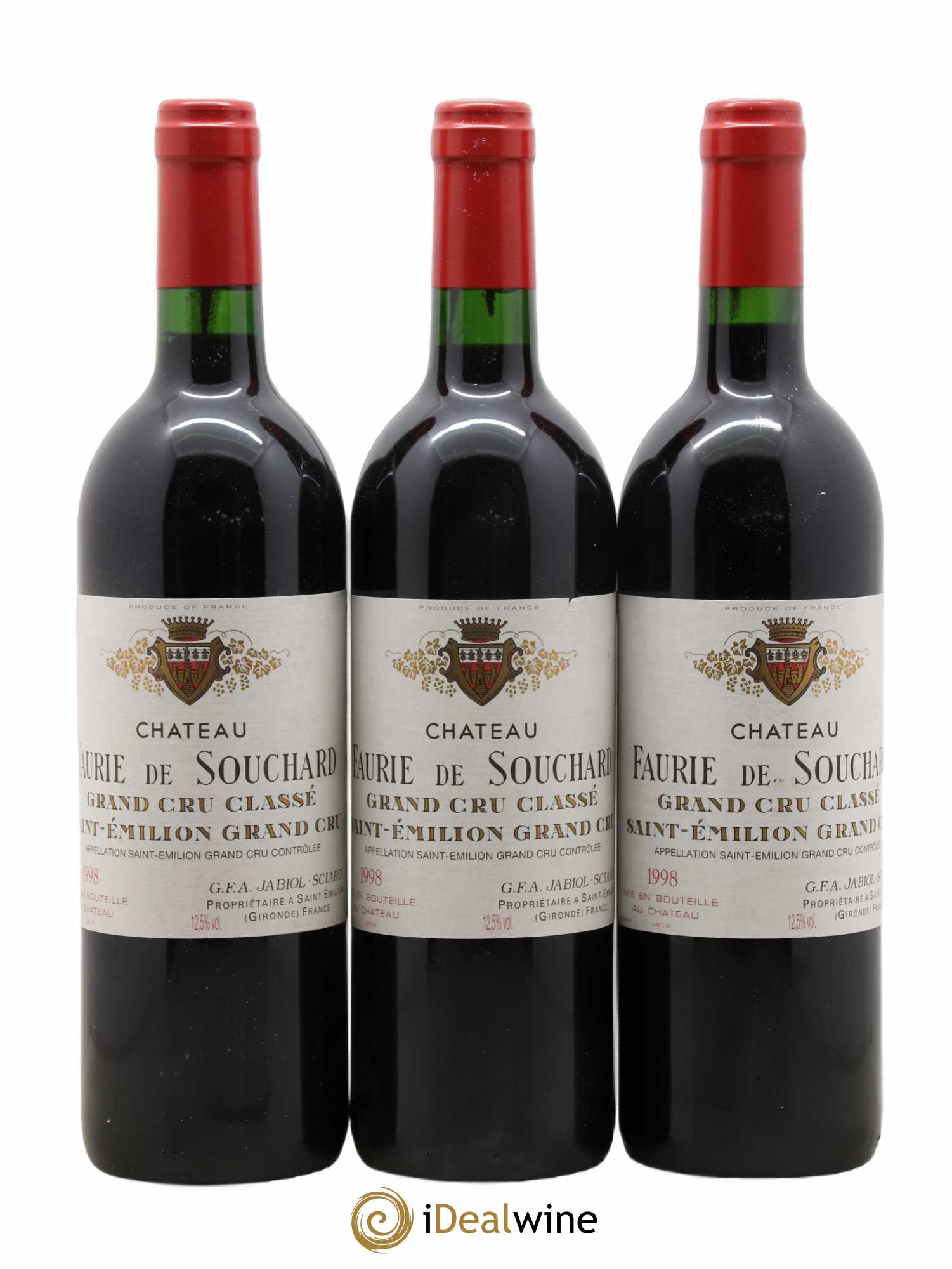 Château Faurie de Souchard Grand Cru Classé 1998 - Lot de 6 bouteilles - 1