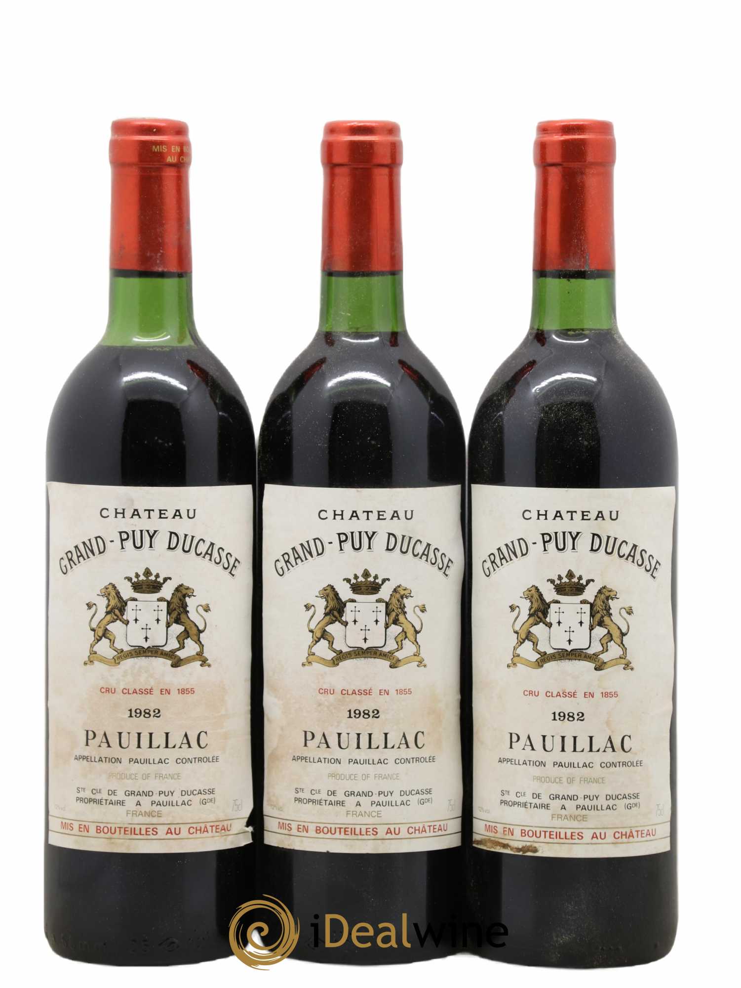 Château Grand Puy Ducasse 5ème Grand Cru Classé 1982 - Lot de 3 bouteilles - 0