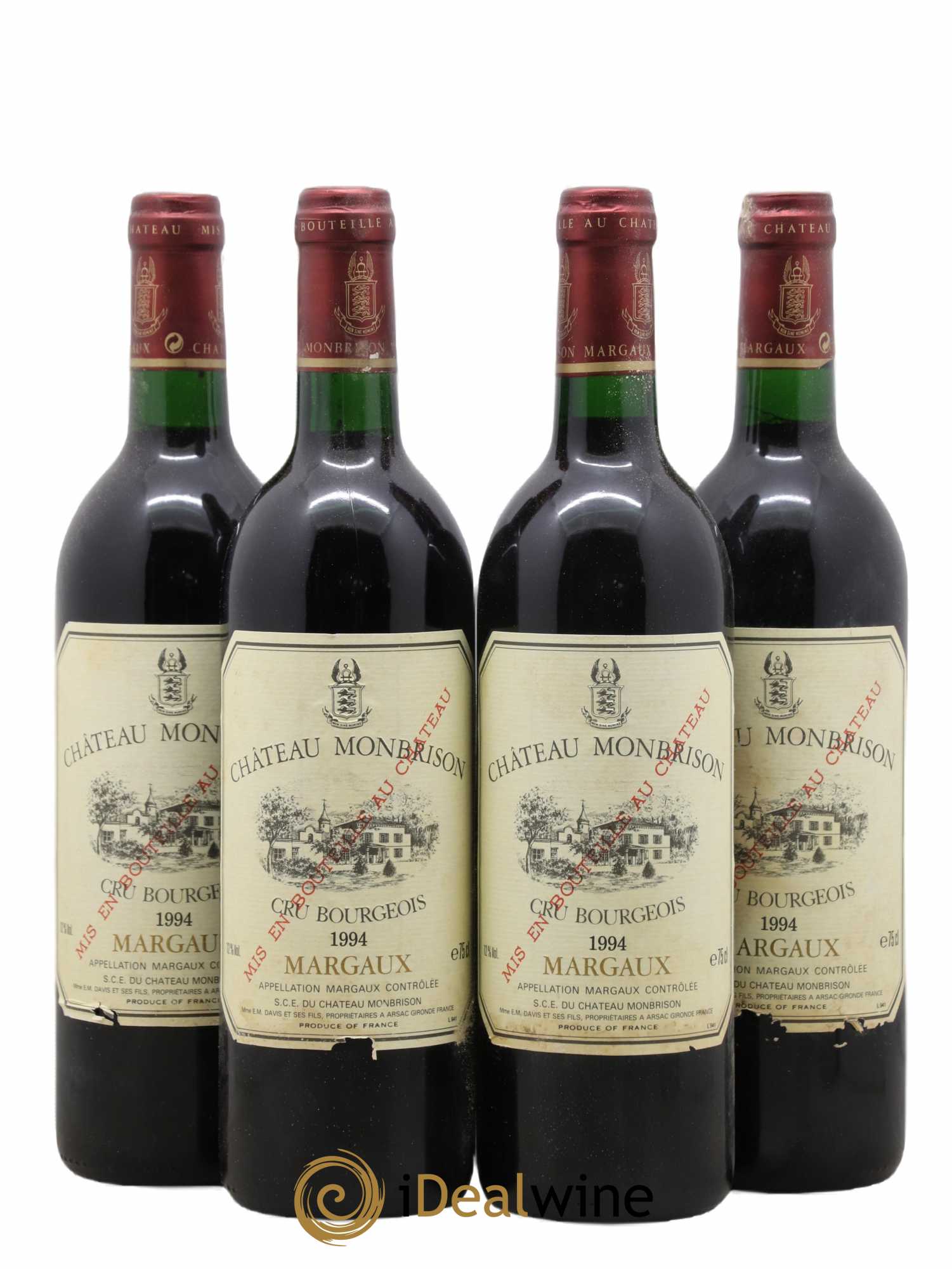 Château Monbrison Cru Bourgeois 1994 - Lot de 4 bouteilles - 0