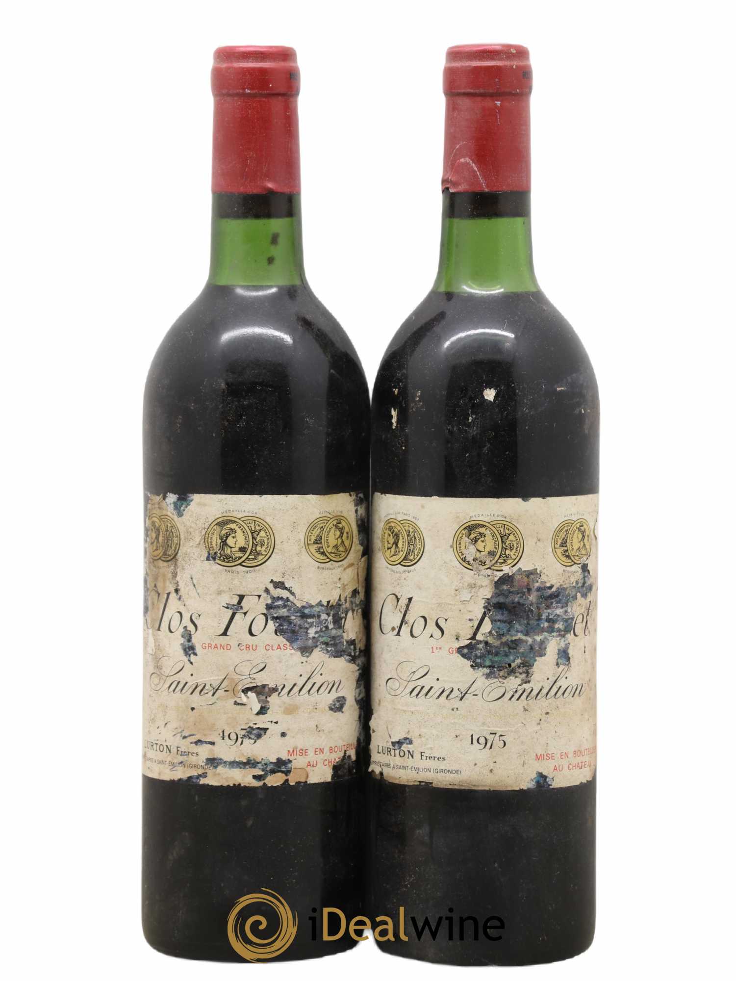 Clos Fourtet 1er Grand Cru Classé B 1975 - Lot de 2 bouteilles - 0