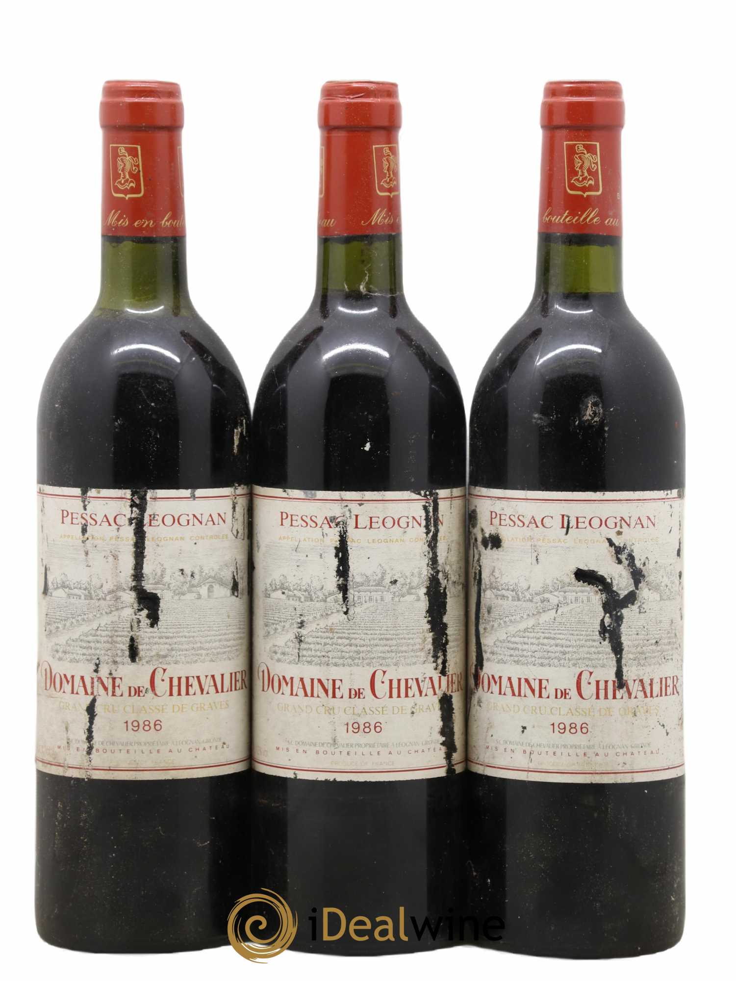 Domaine de Chevalier Cru Classé de Graves 1986 - Lot de 3 bouteilles - 0
