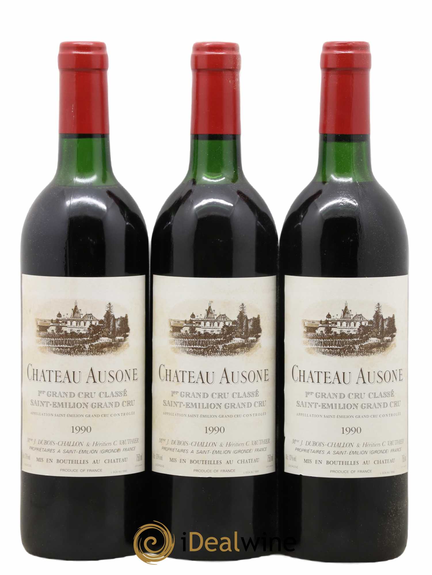 Château Ausone 1er Grand Cru Classé A 1990 - Lot de 3 bouteilles - 0