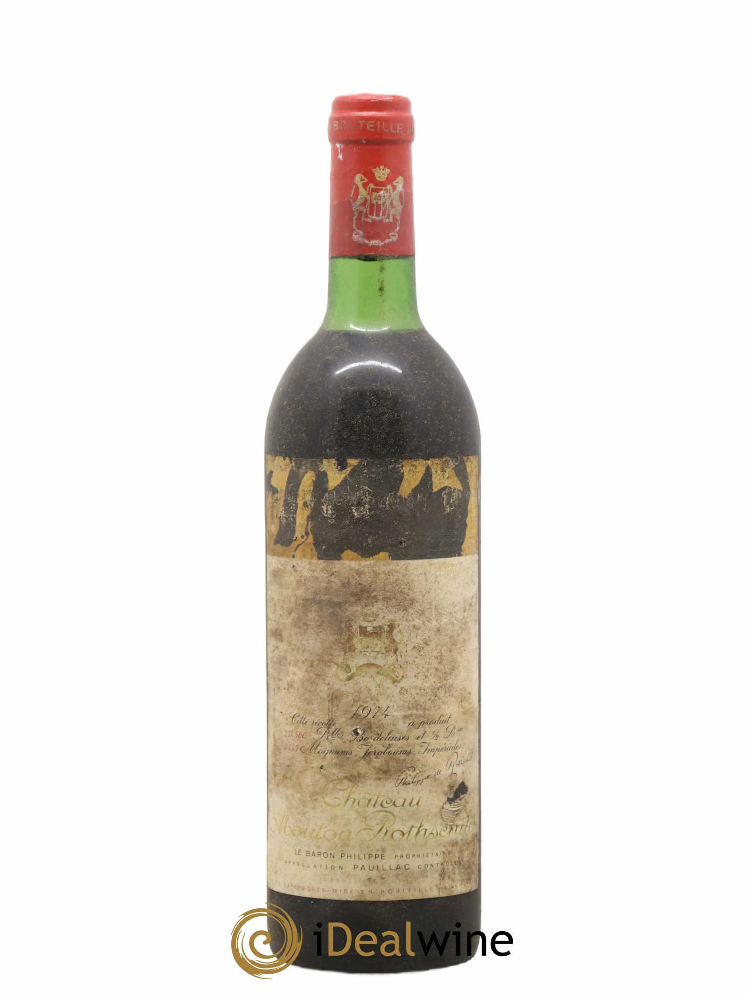 Château Mouton Rothschild 1er Grand Cru Classé 1974 - Lot de 1 bouteille - 0