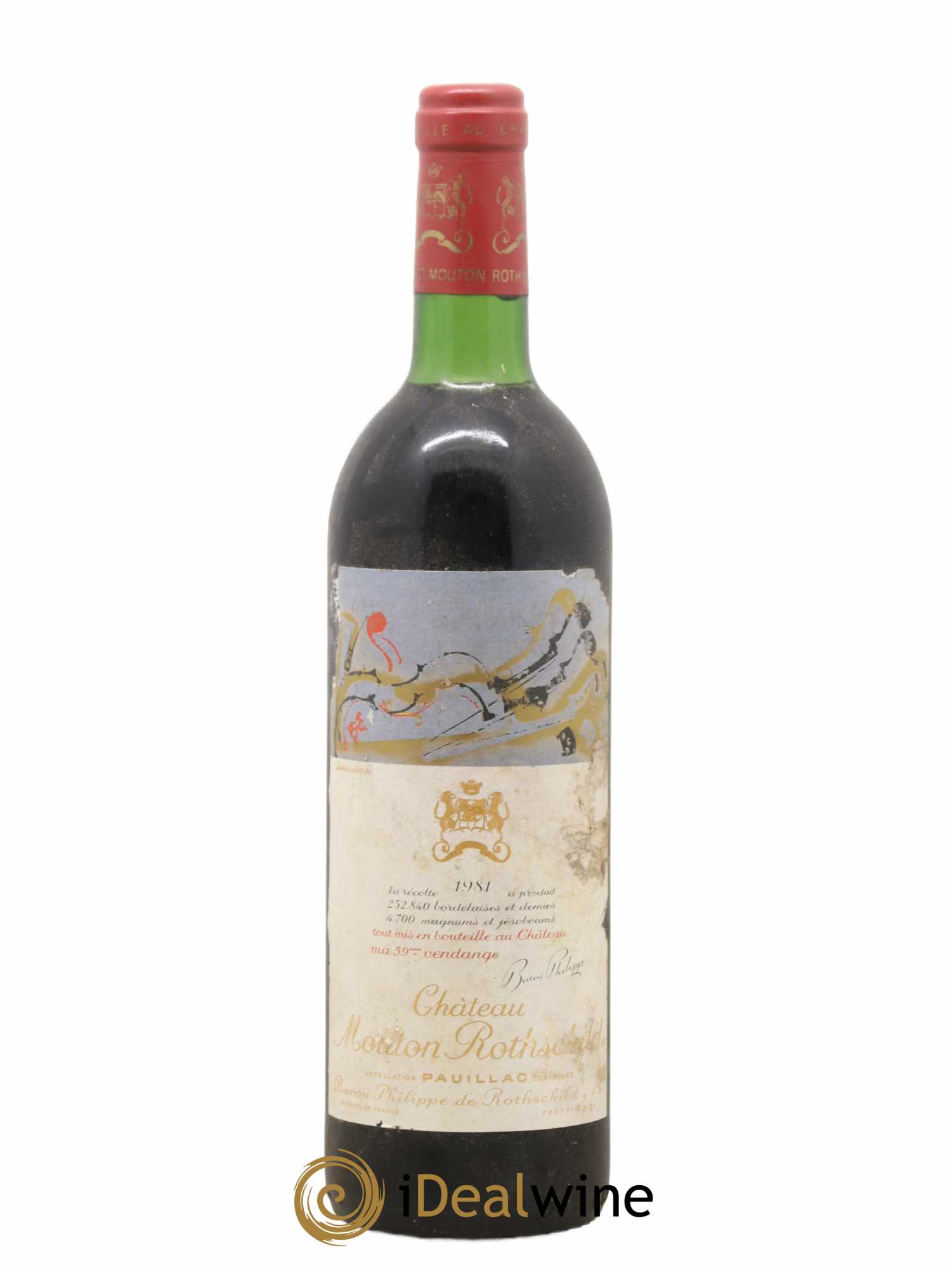 Château Mouton Rothschild 1er Grand Cru Classé 1981 - Lot de 1 bouteille - 0